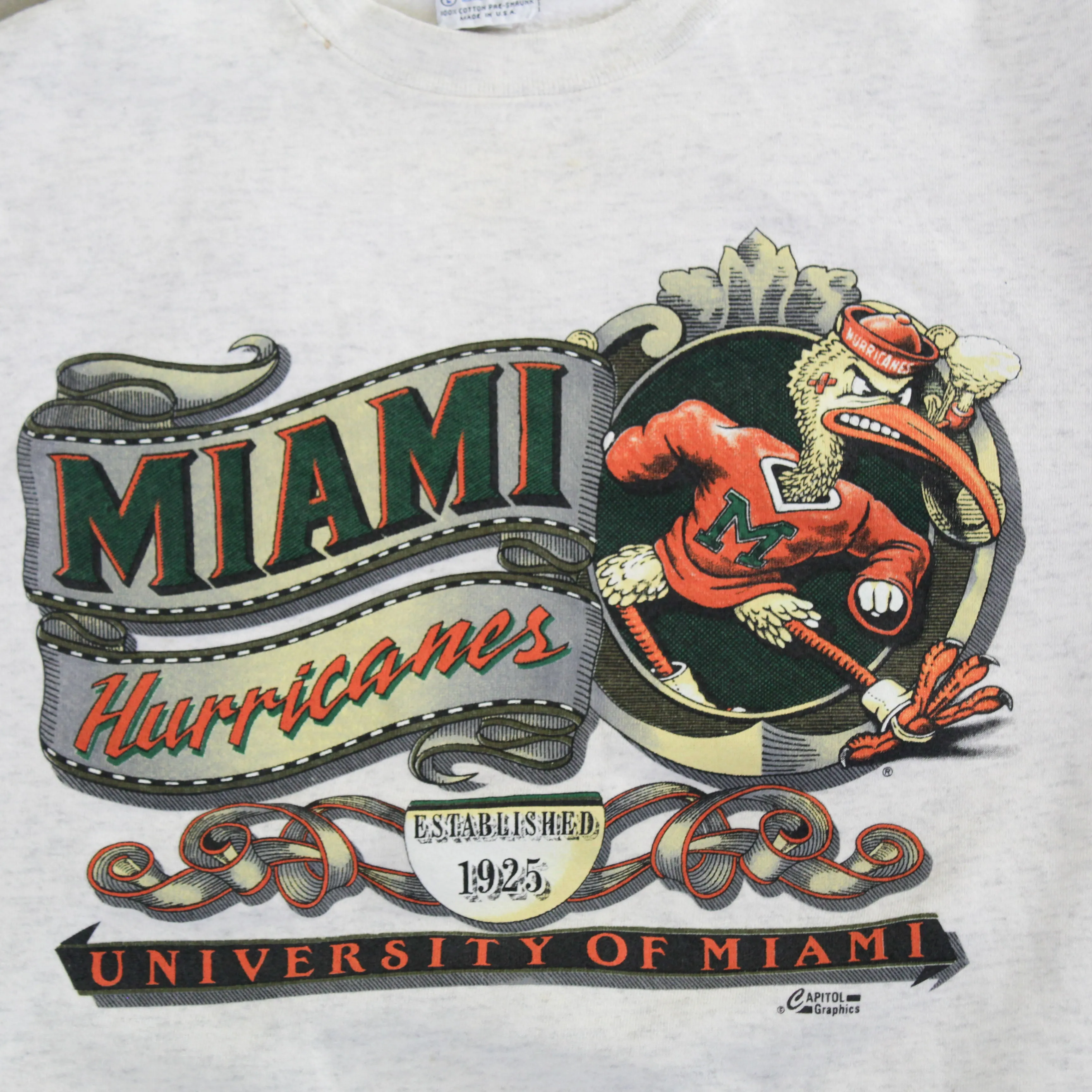 D- Vintage University Of Miami Hurricanes Logo Crewneck sold by HG Vintage product image thumbnail 2