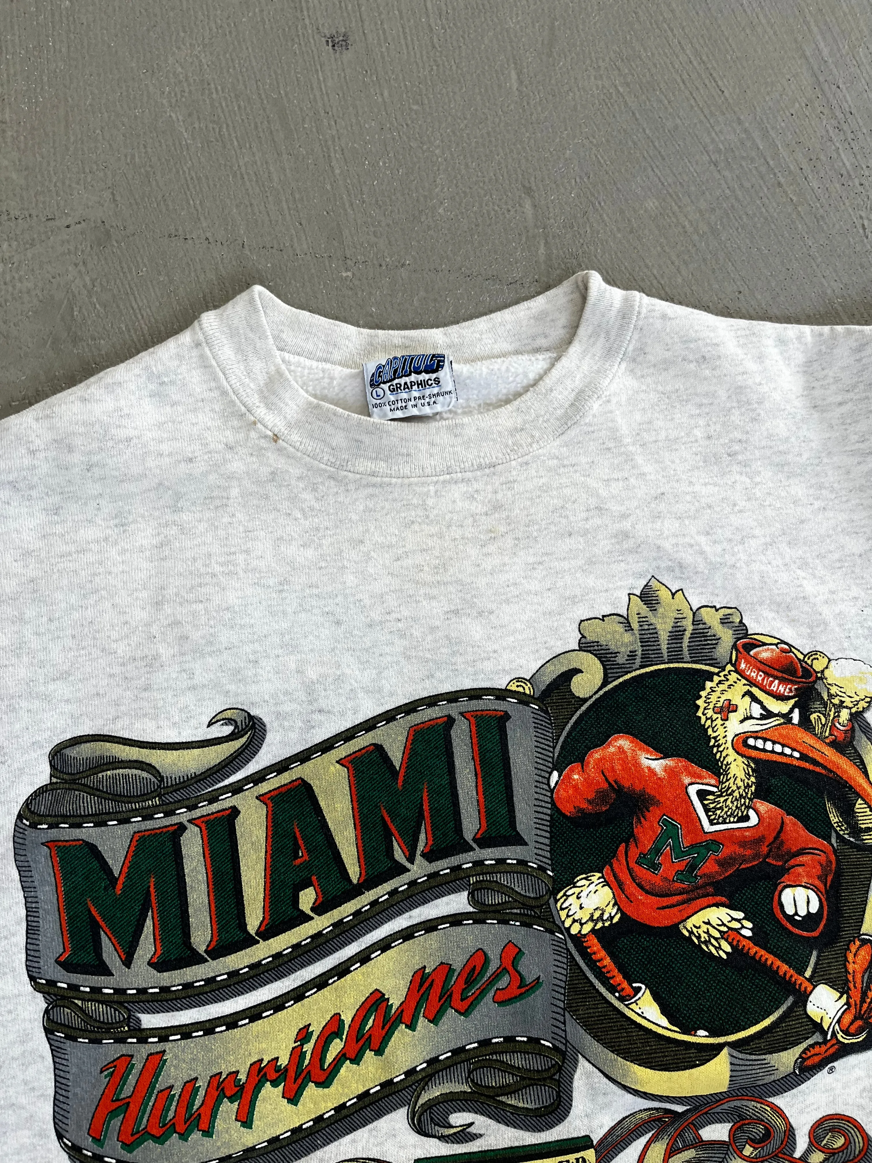 D- Vintage University Of Miami Hurricanes Logo Crewneck sold by HG Vintage product image thumbnail 5