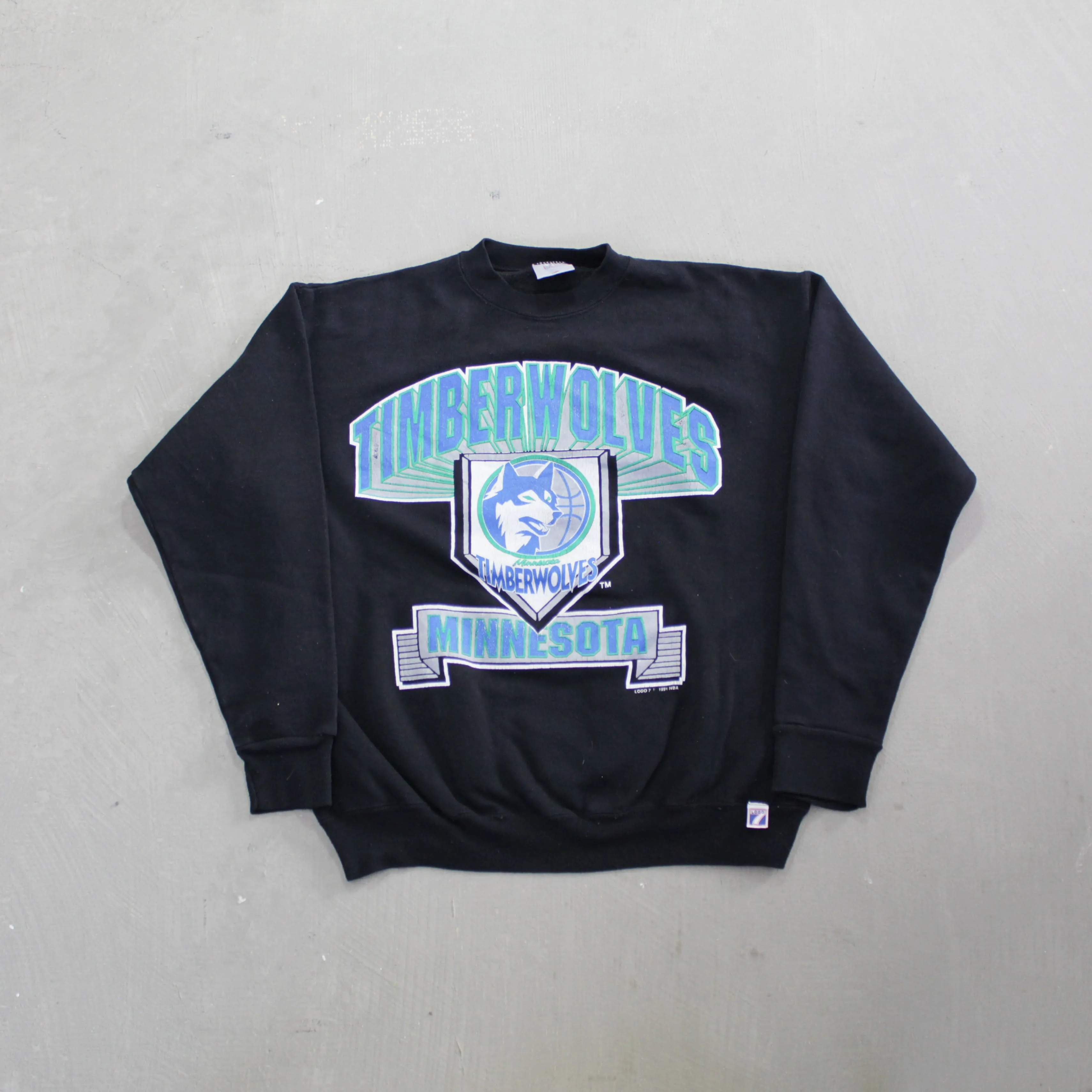D- Vintage 1991 Minnesota Timberwolves NBA Logo 7 Crewneck sold by HG Vintage