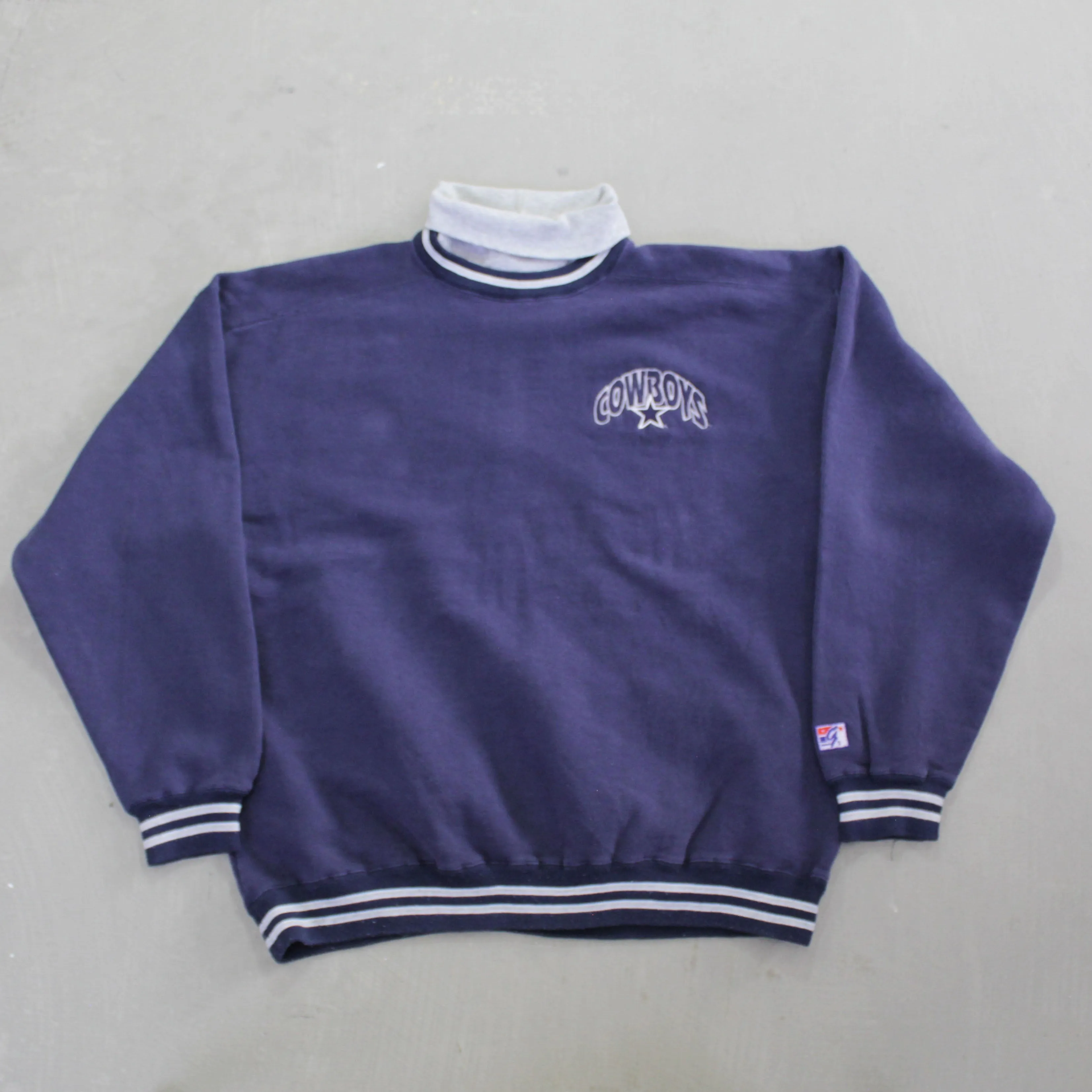 D- Vintage Dallas Cowboys NFL Embroidered Text Turtle Crewneck sold by HG Vintage