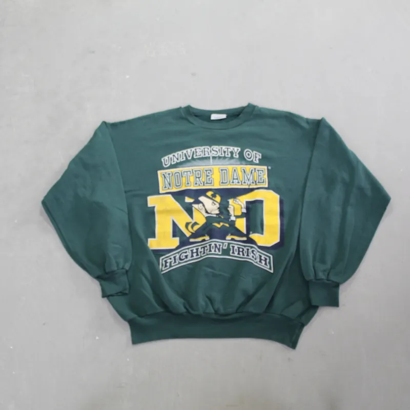 D- Vintage University Of Notre Dame Fighting Irish Mascot Crewneck sold by HG Vintage