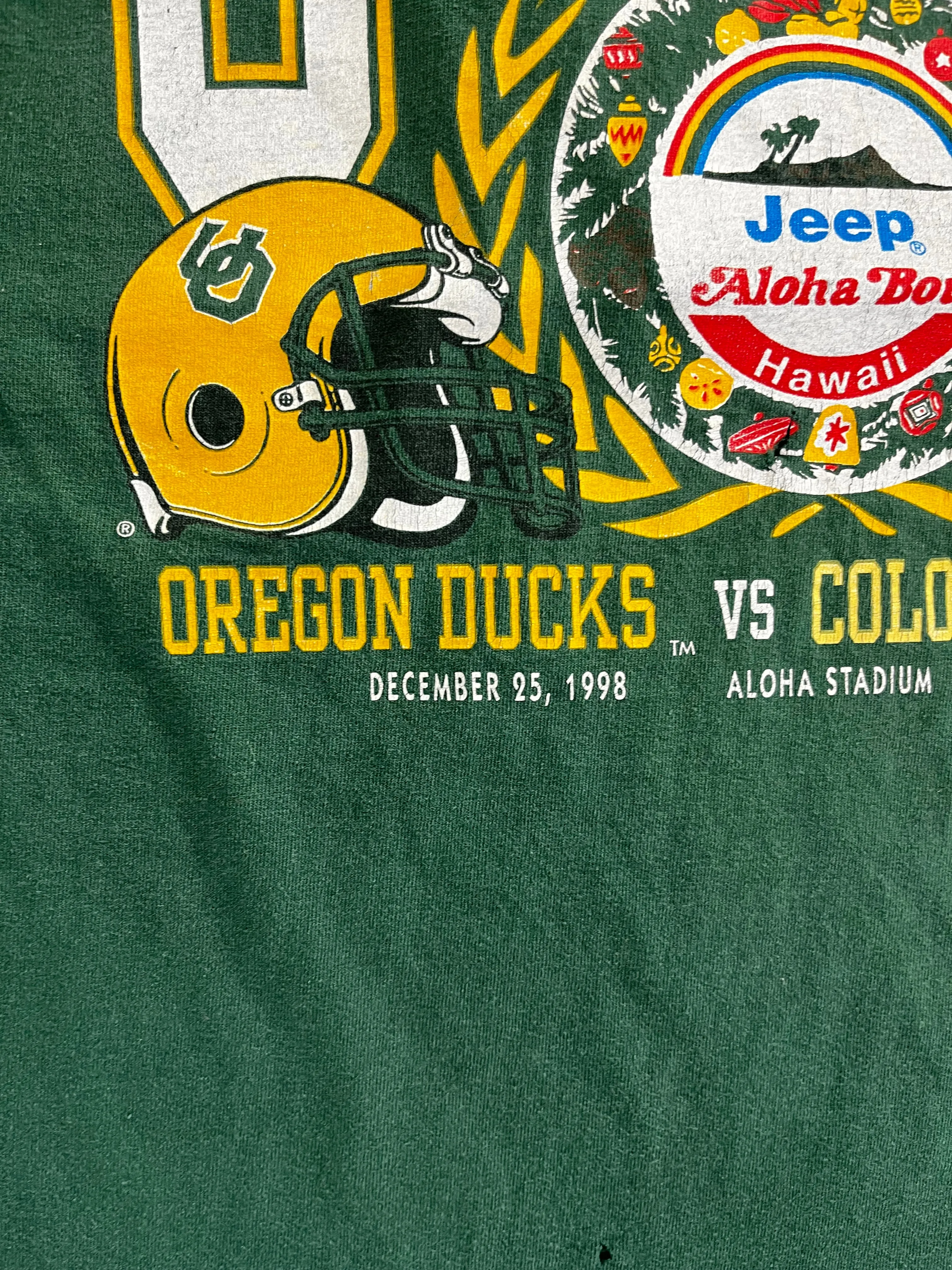 D- Vintage 1998 Oregon Ducks vs Colorado Buffalo Aloha Bowl Single Stitch Tee sold by HG Vintage product image thumbnail 3