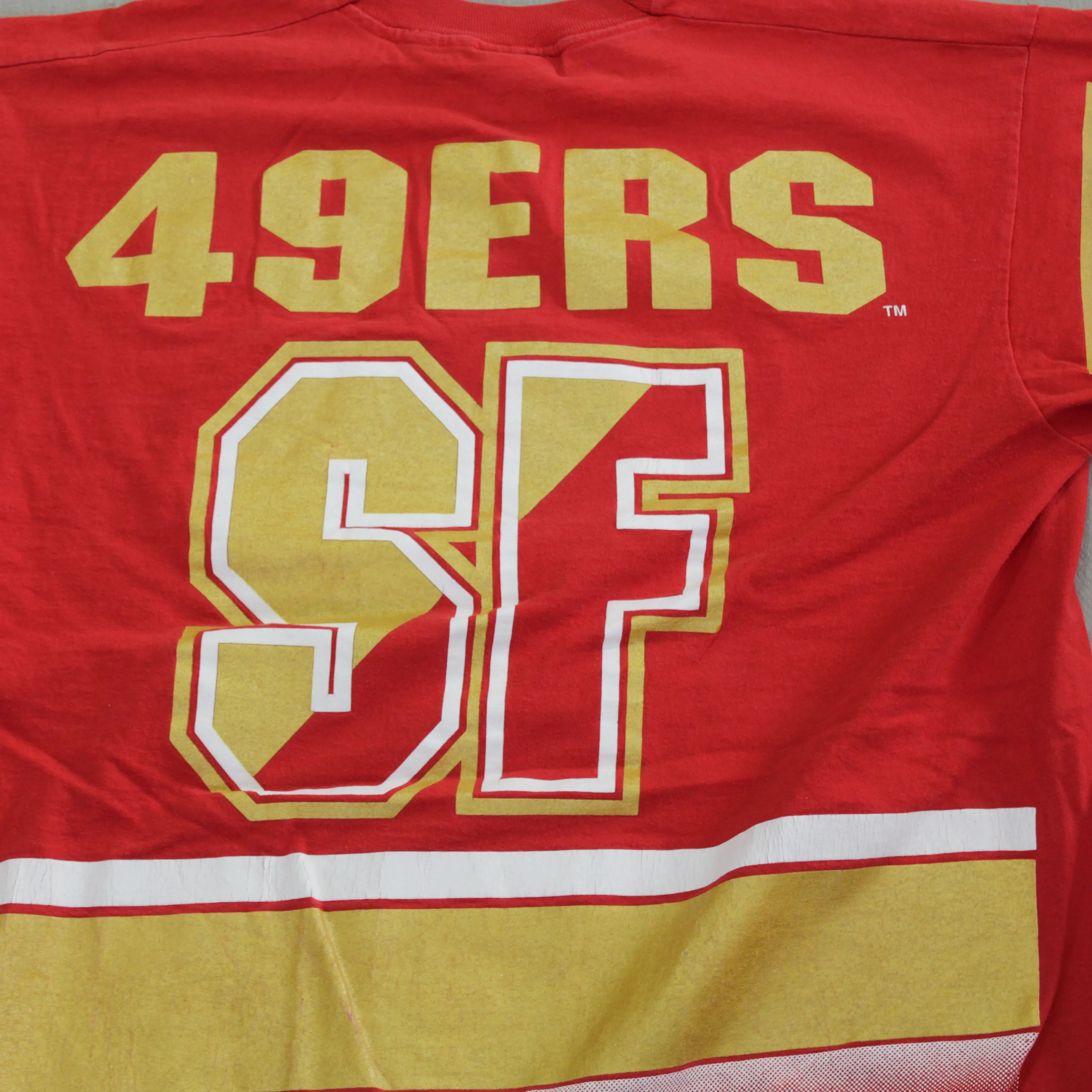 D- Vintage San Francisco 49ers NFL Salem Jumbo Print Logo & Text Tee sold by HG Vintage product image thumbnail 4