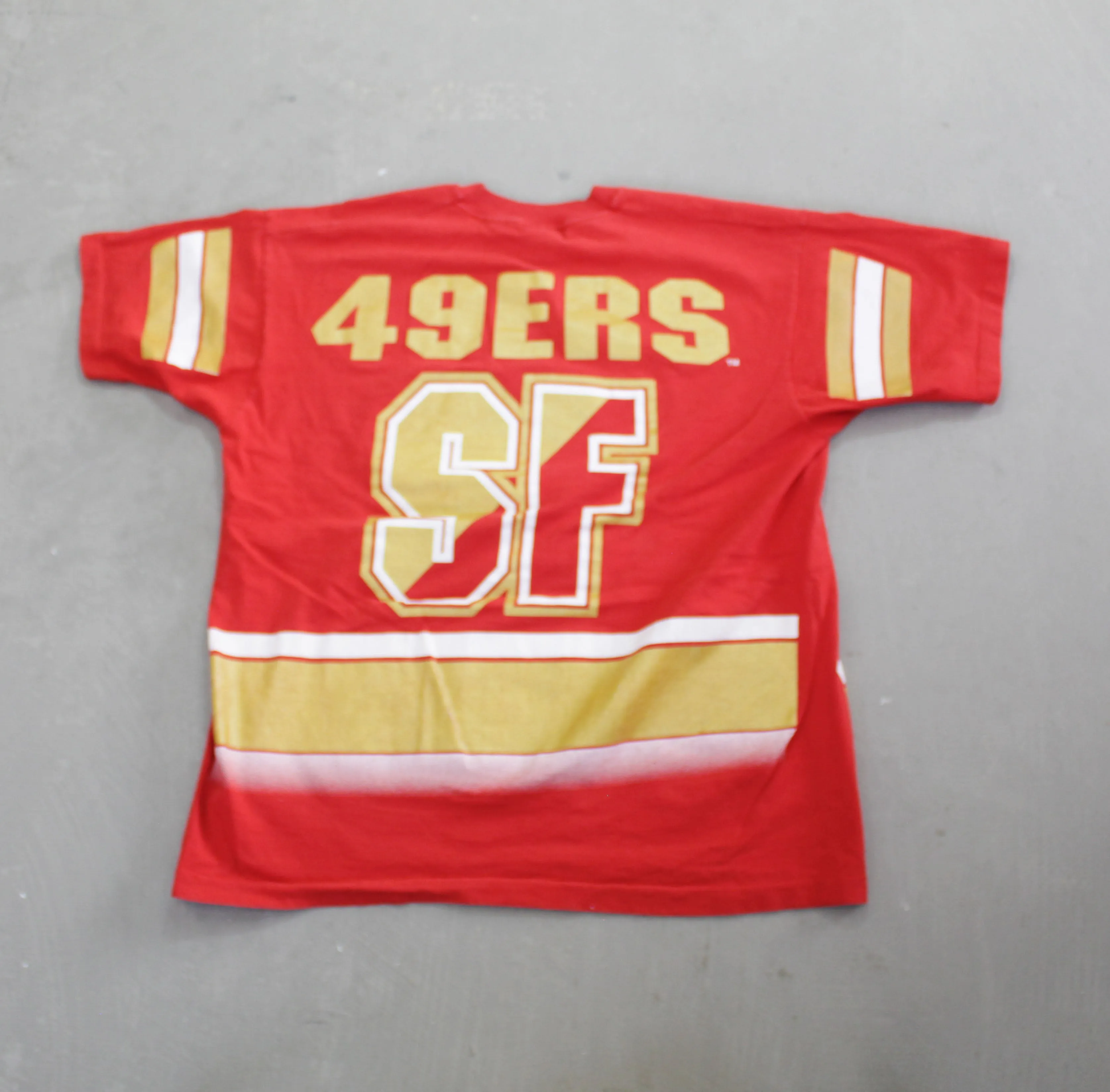 D- Vintage San Francisco 49ers NFL Salem Jumbo Print Logo & Text Tee sold by HG Vintage product image thumbnail 3