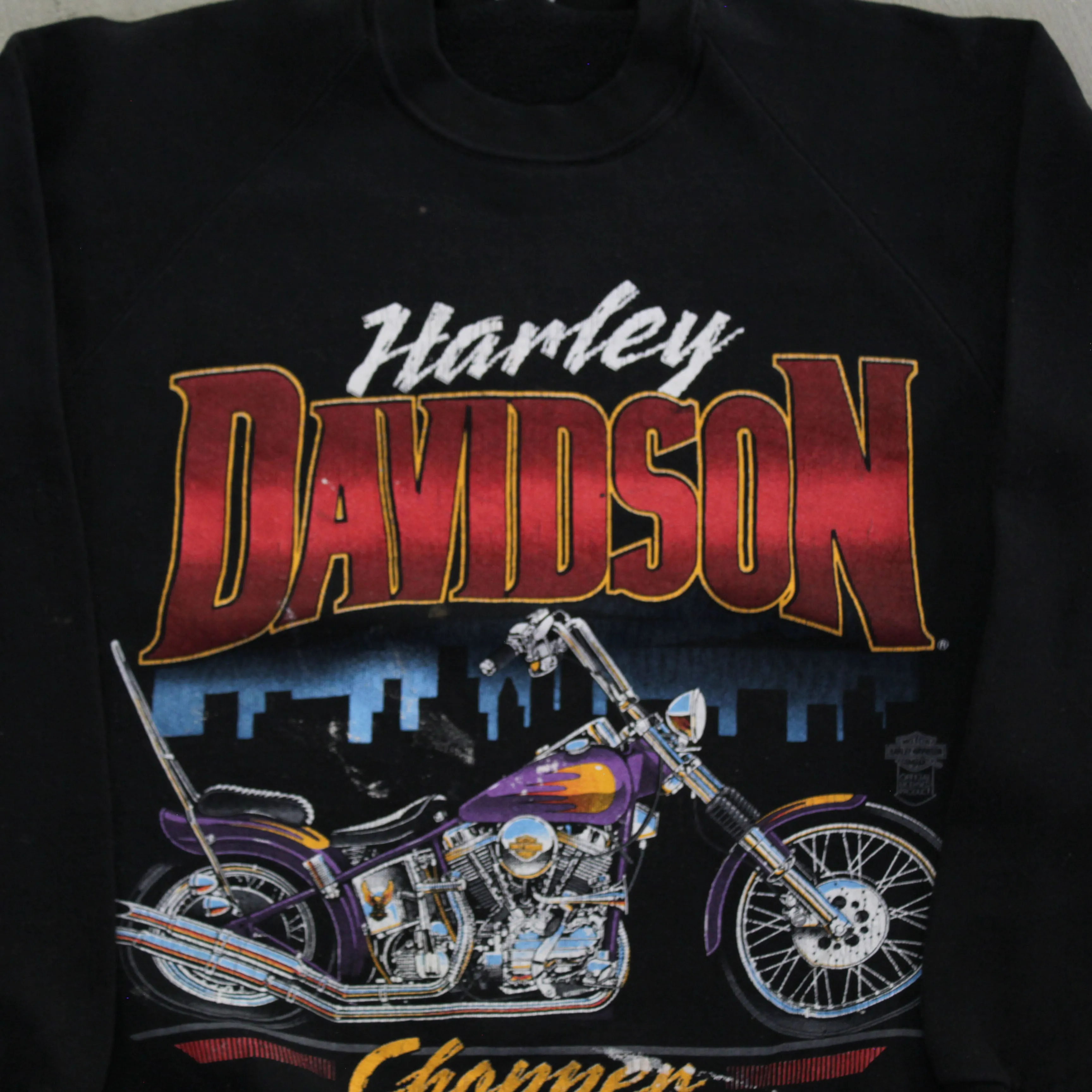 D- Vintage 1988 Harley Davidson Chopper Crewneck sold by HG Vintage product image thumbnail 2