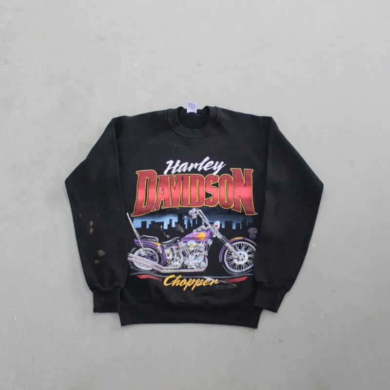 D- Vintage 1988 Harley Davidson Chopper Crewneck sold by HG Vintage