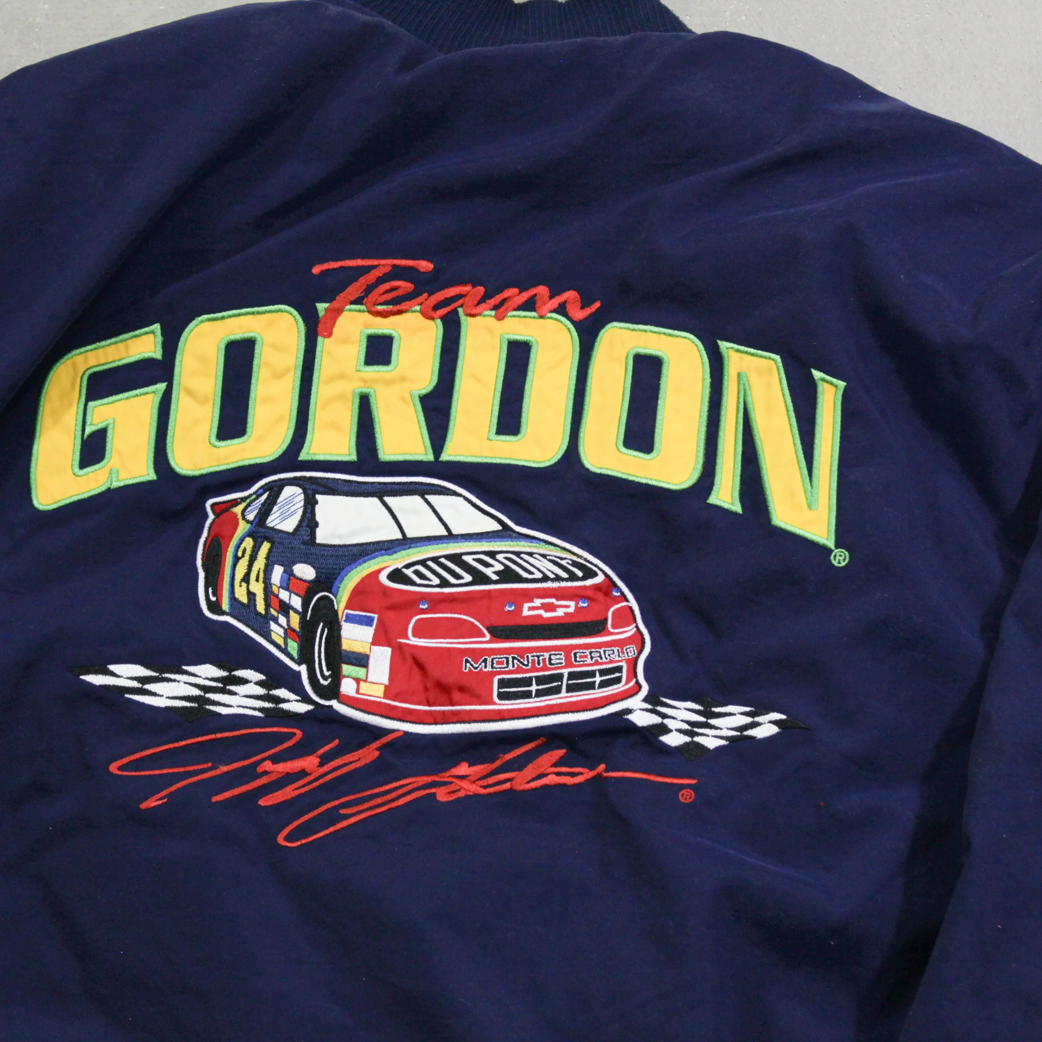 D- Vintage Nascar Jeff Gordon Dupont #24 Racing Bomber Jacket sold by HG Vintage product image thumbnail 4