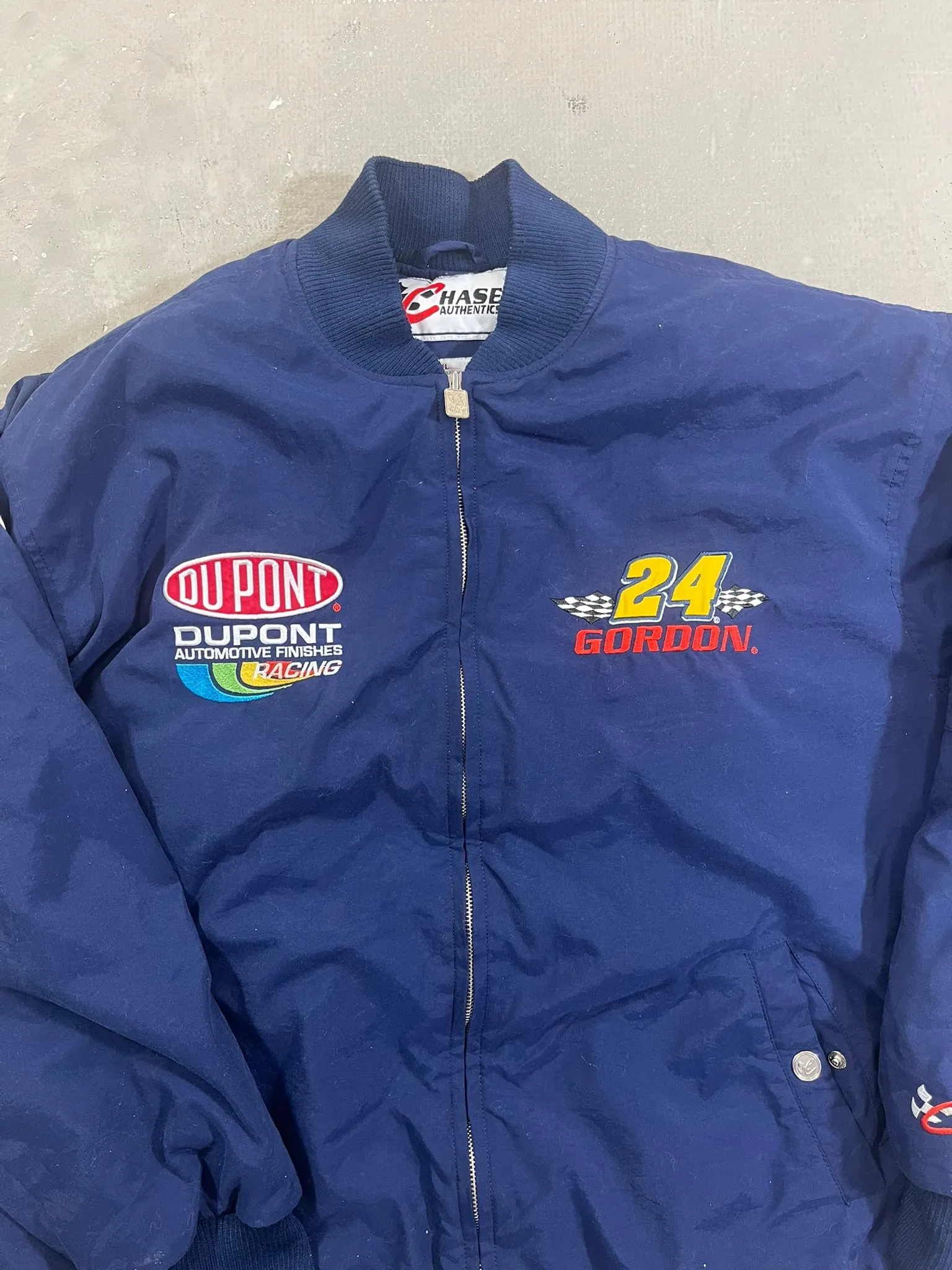 D- Vintage Nascar Jeff Gordon Dupont #24 Racing Bomber Jacket sold by HG Vintage product image thumbnail 2
