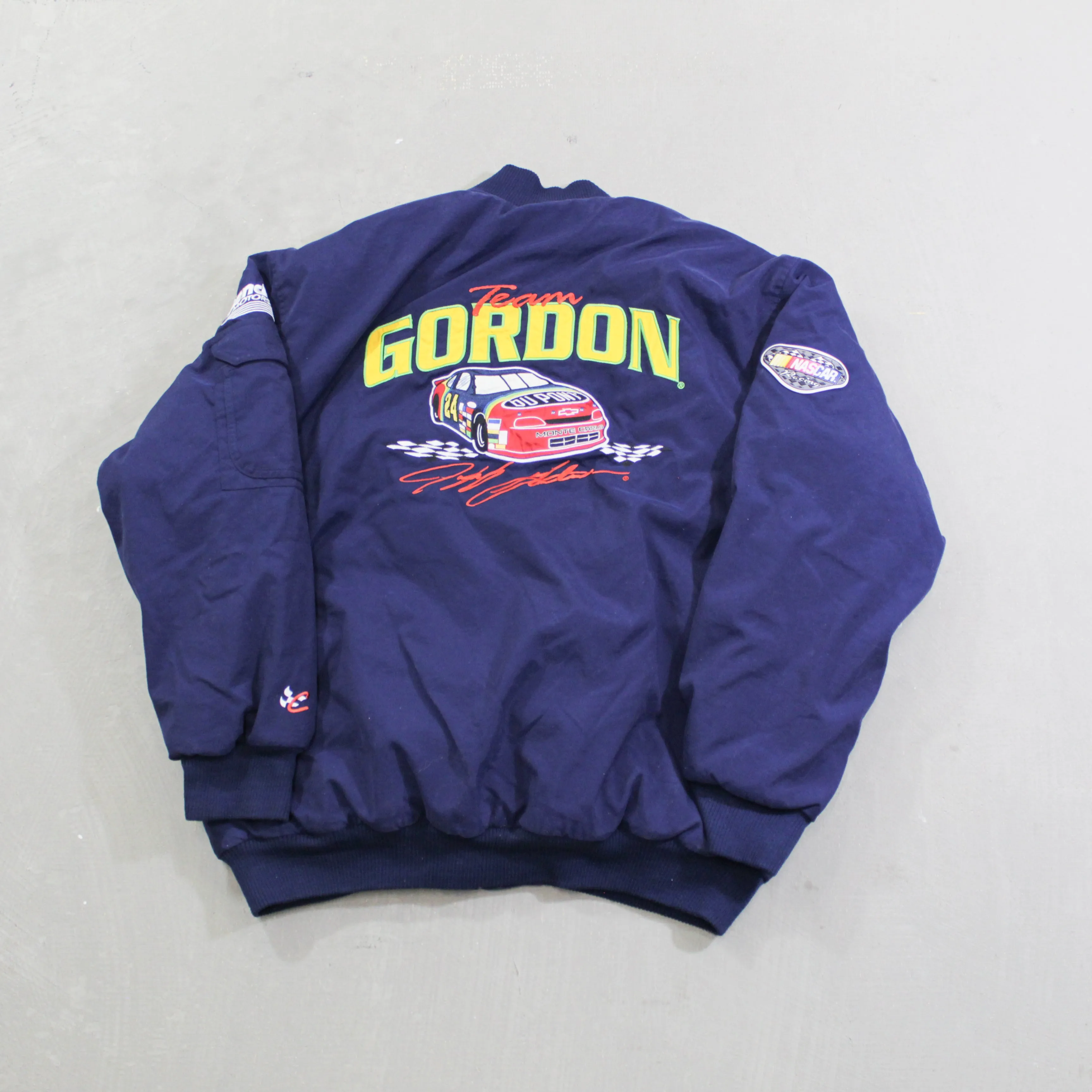 D- Vintage Nascar Jeff Gordon Dupont #24 Racing Bomber Jacket sold by HG Vintage product image thumbnail 3