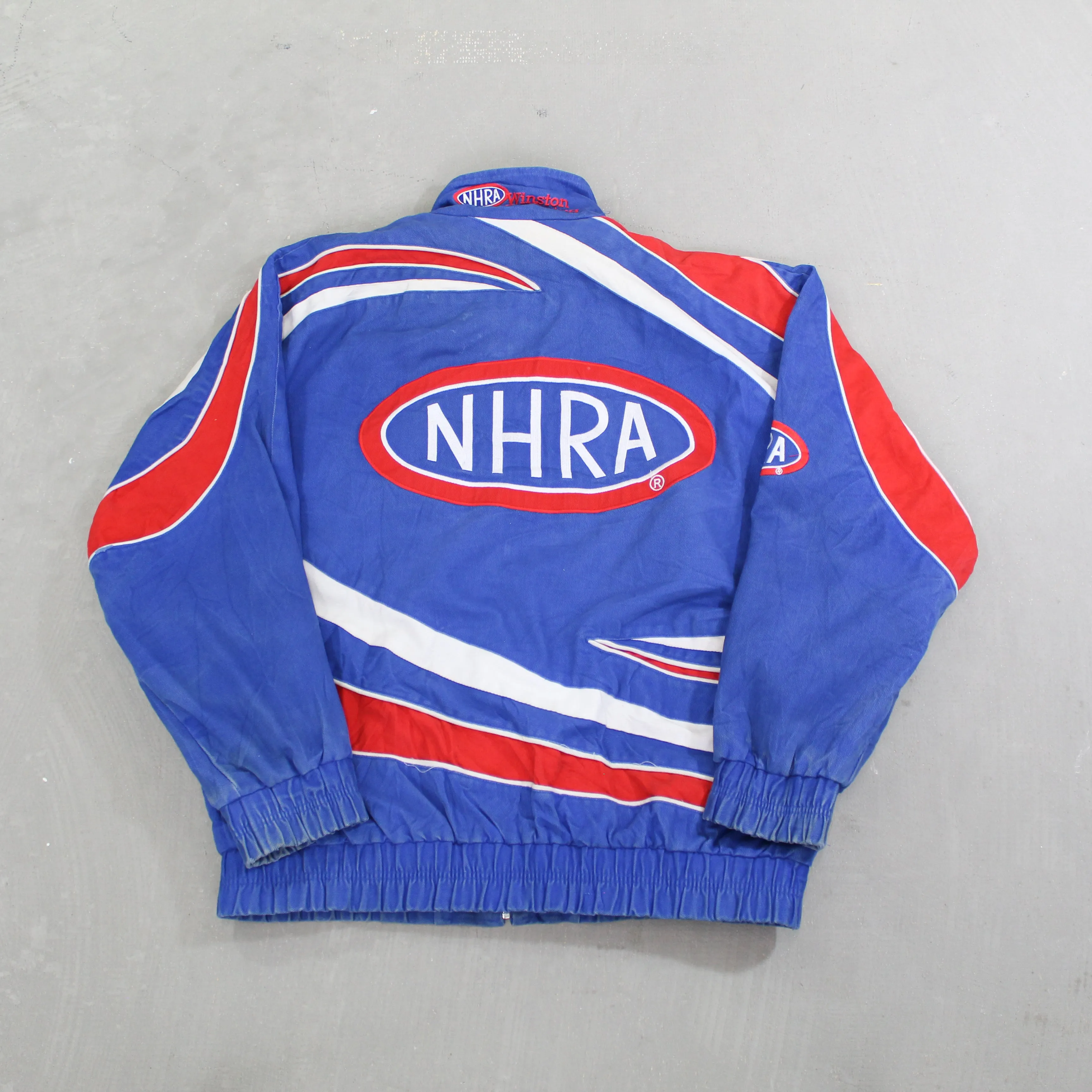 D- Vintage NHRA Winston Drag Racing Embroidered Text Jacket sold by HG Vintage product image thumbnail 3