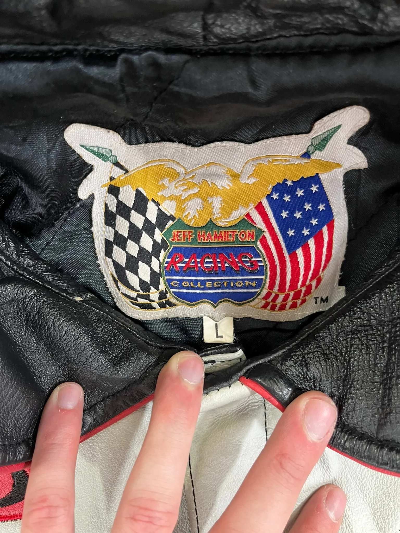 D- Vintage Nascar Jeff Hamilton Kevin Harvick Leather Racing Jacket sold by HG Vintage product image thumbnail 4