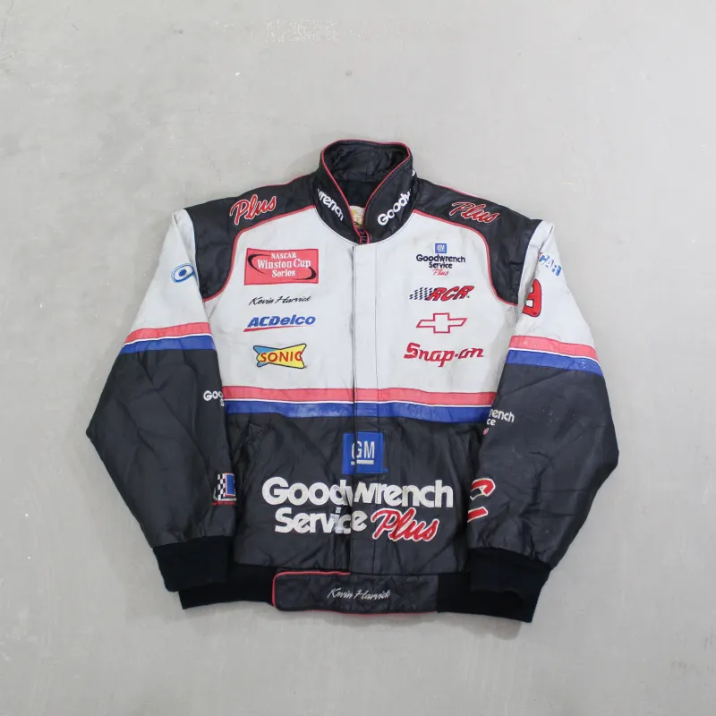 D- Vintage Nascar Jeff Hamilton Kevin Harvick Leather Racing Jacket sold by HG Vintage