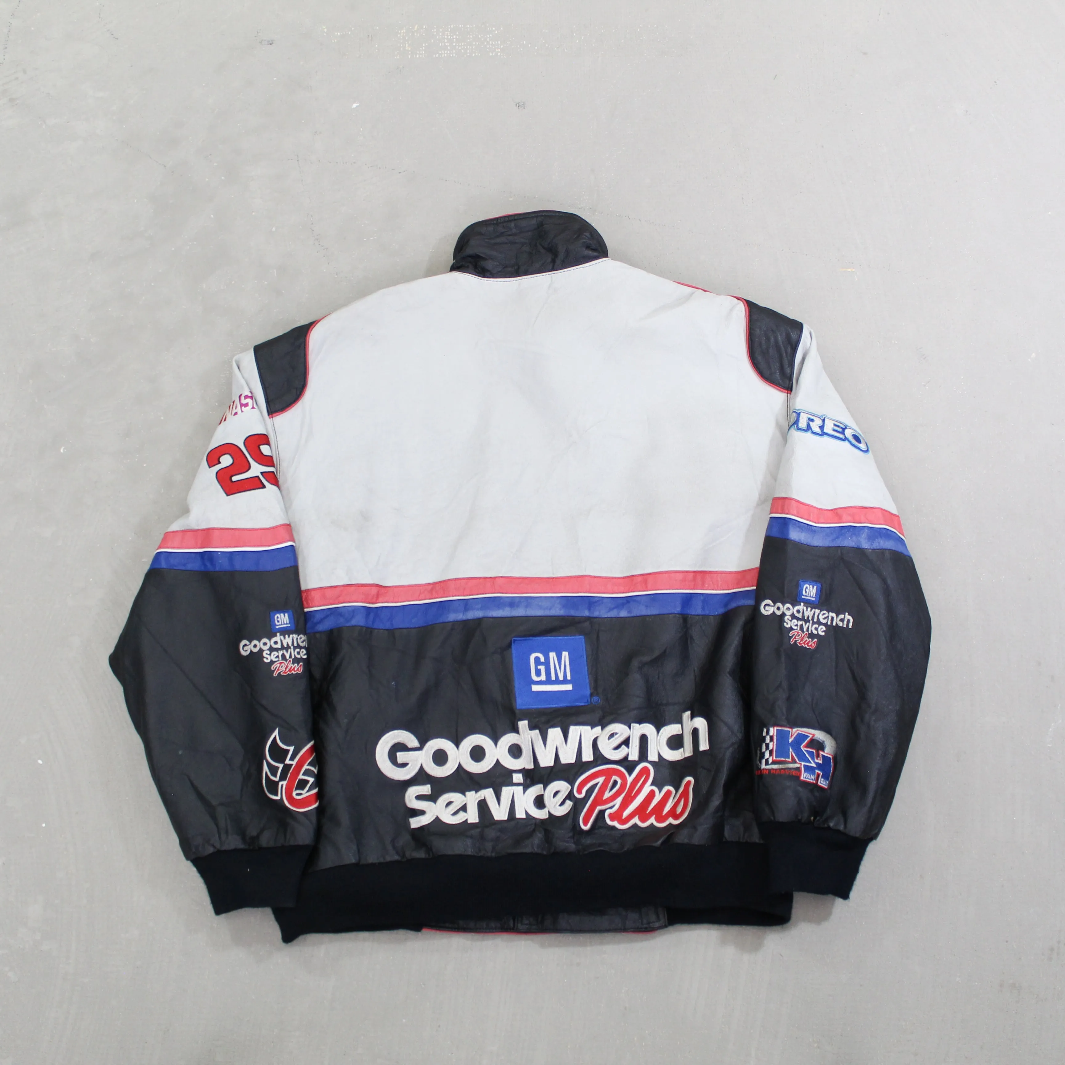 D- Vintage Nascar Jeff Hamilton Kevin Harvick Leather Racing Jacket sold by HG Vintage product image thumbnail 3
