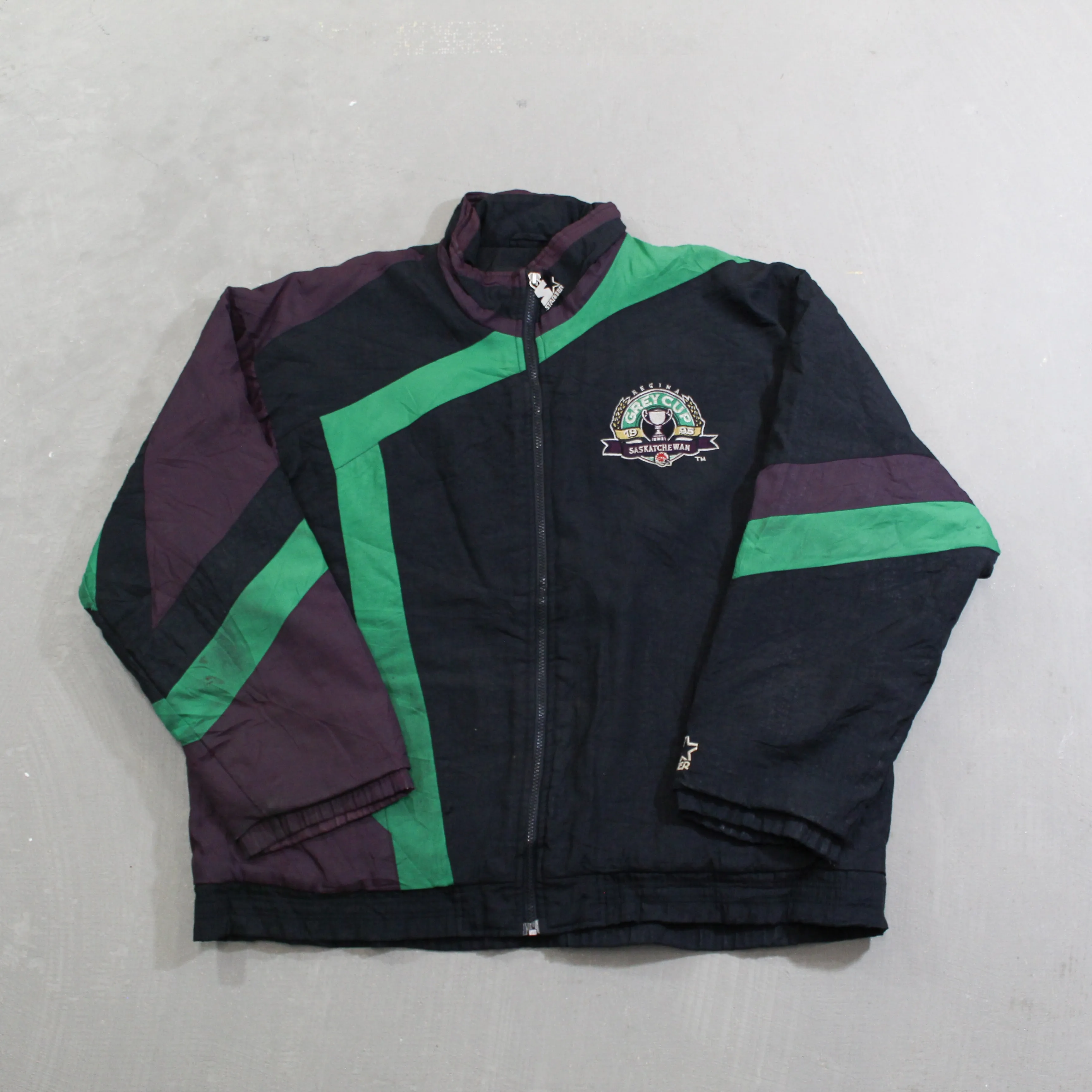 D- Vintage 1995 Saskatchewan Roughriders CFL Starter Winter Jacket sold by HG Vintage
