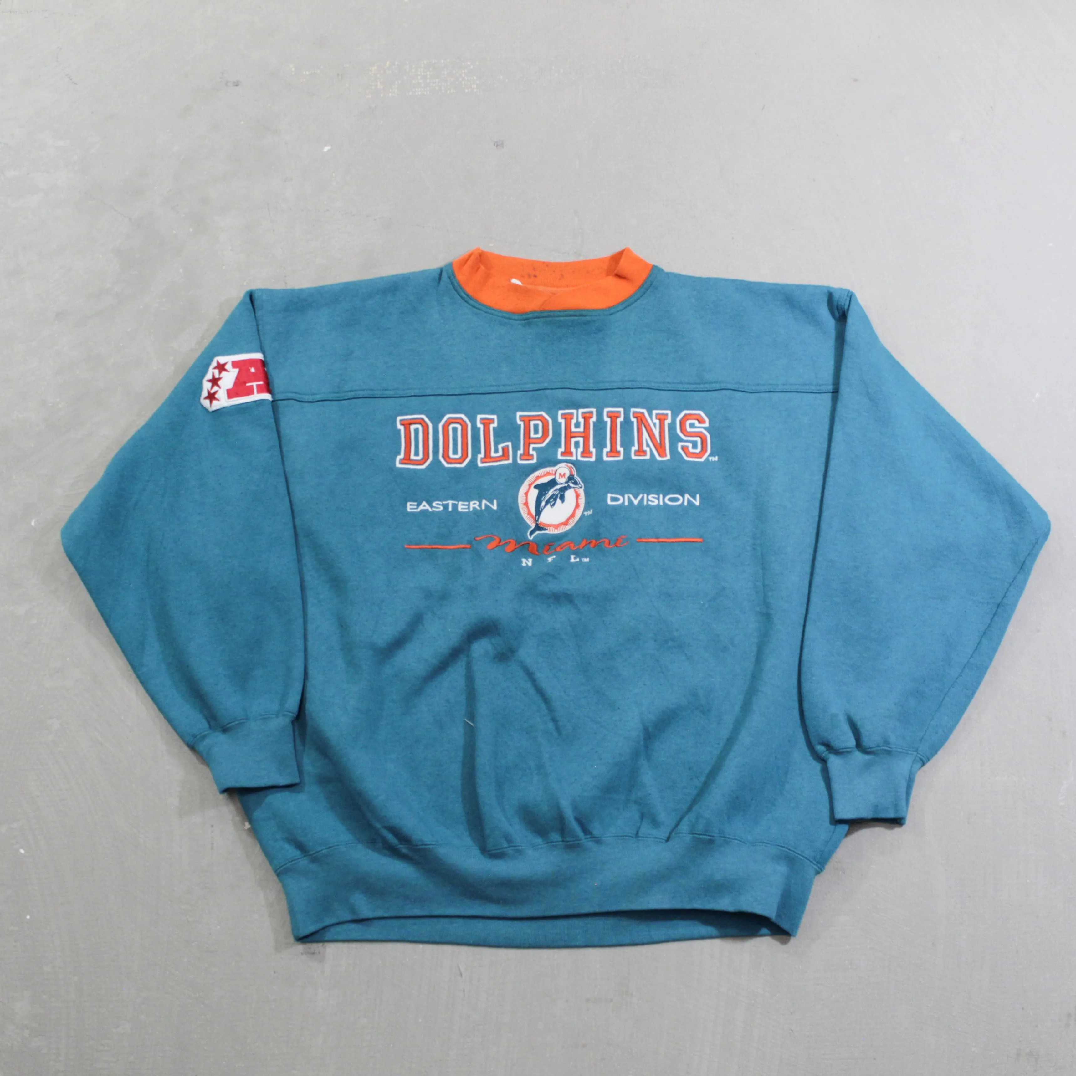 D- Vintage Miami Dolphins NFL Lee Embroidered Text & Logo Crewneck sold by HG Vintage