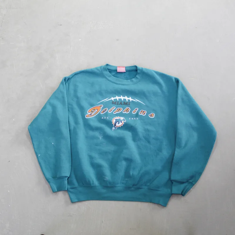 D- Vintage Miami Dolphins NFL Logo & Text Crewneck sold by HG Vintage