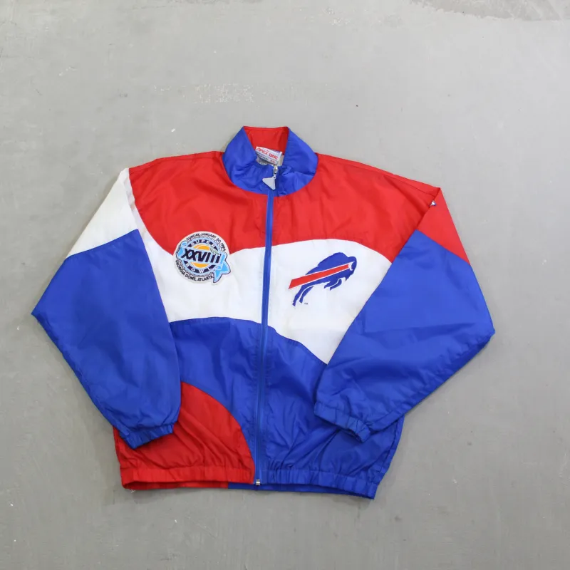 D- Vintage 1994 Buffalo Bills NFL Apex One Super Bowl 28 Windbreaker made by NFL
