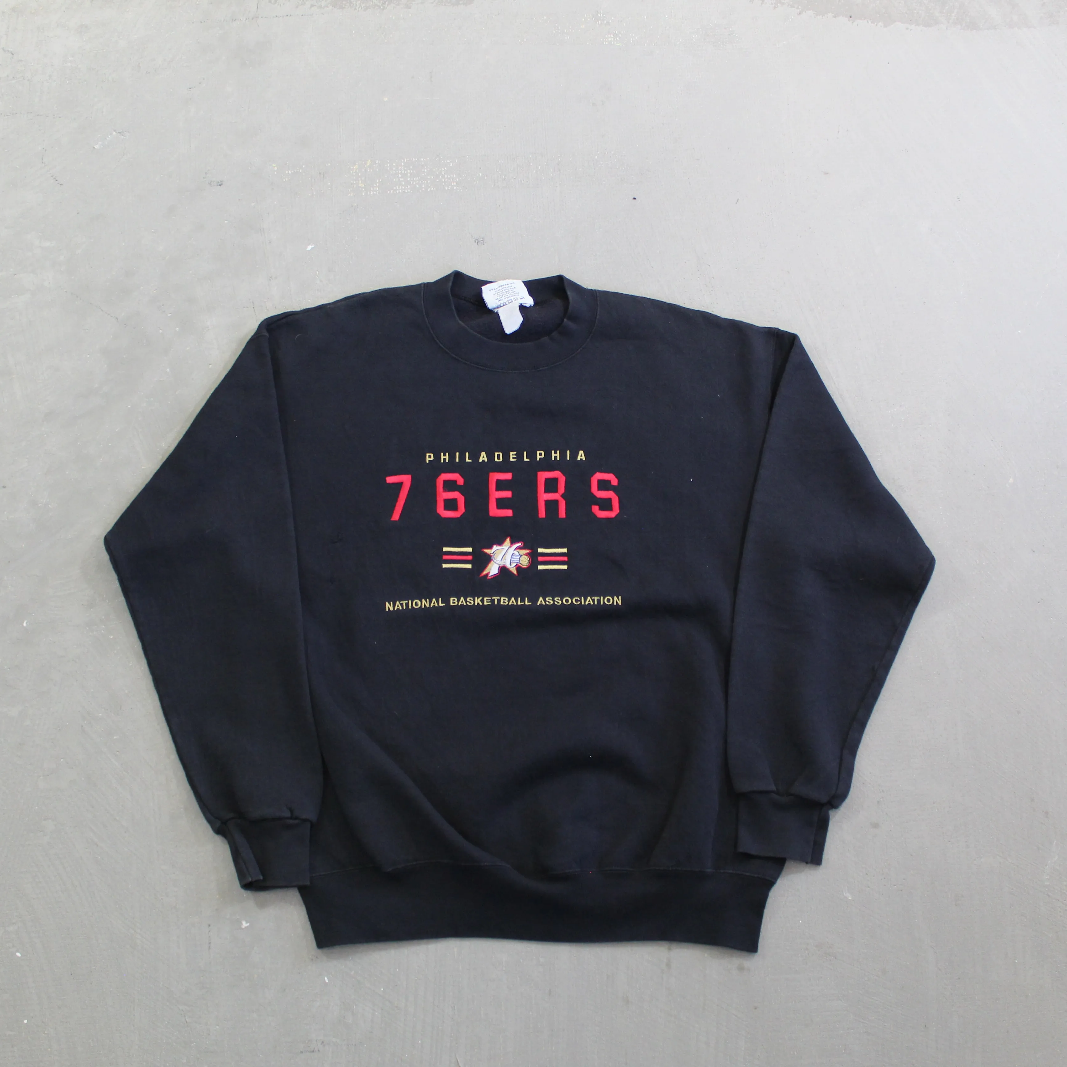D- Vintage Philadelphia 76ers NBA Lee Embroidered Logo & Script Crewneck sold by HG Vintage