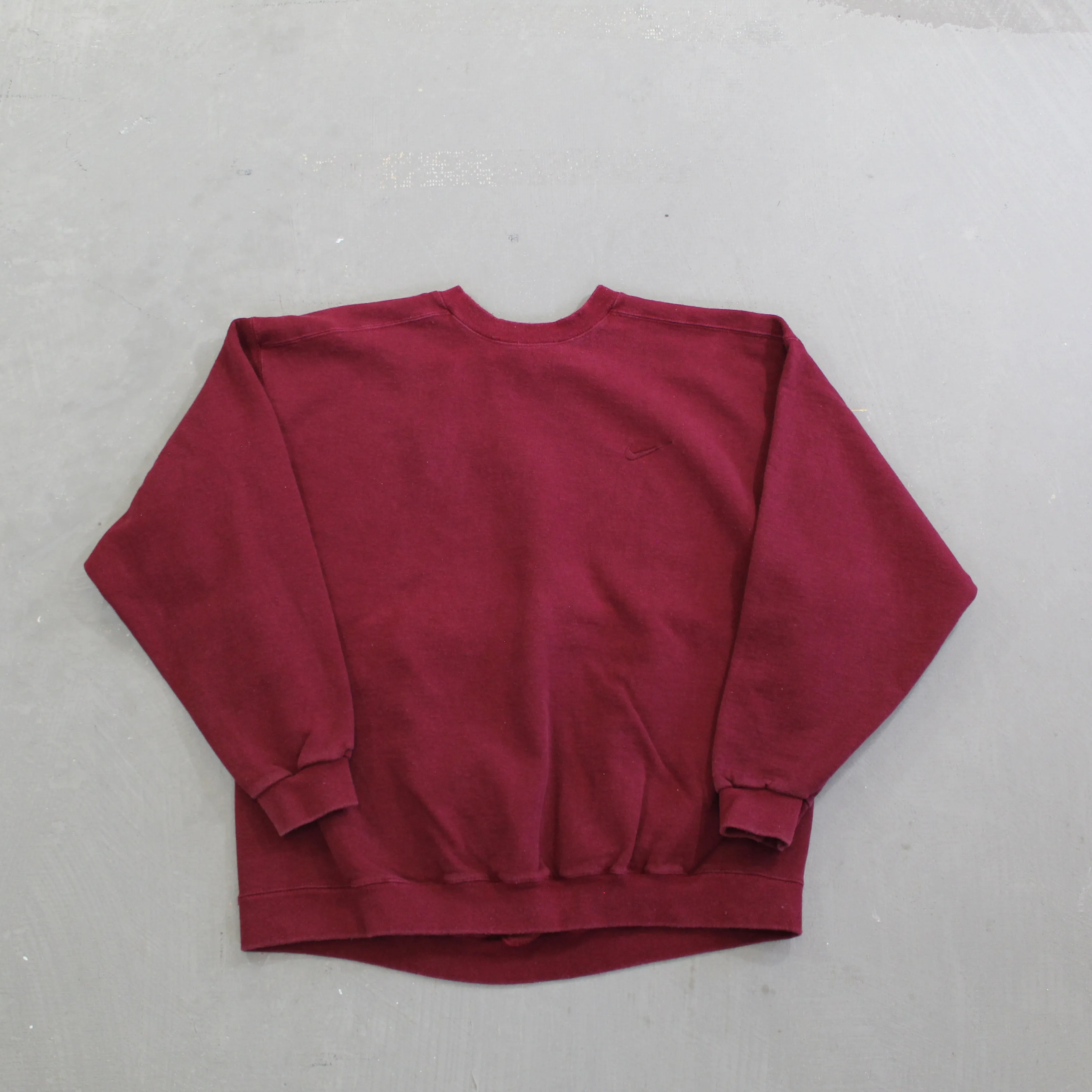 D- Vintage 90s Nike Made In USA Burgundy Embroidered Swoosh Crewneck sold by HG Vintage