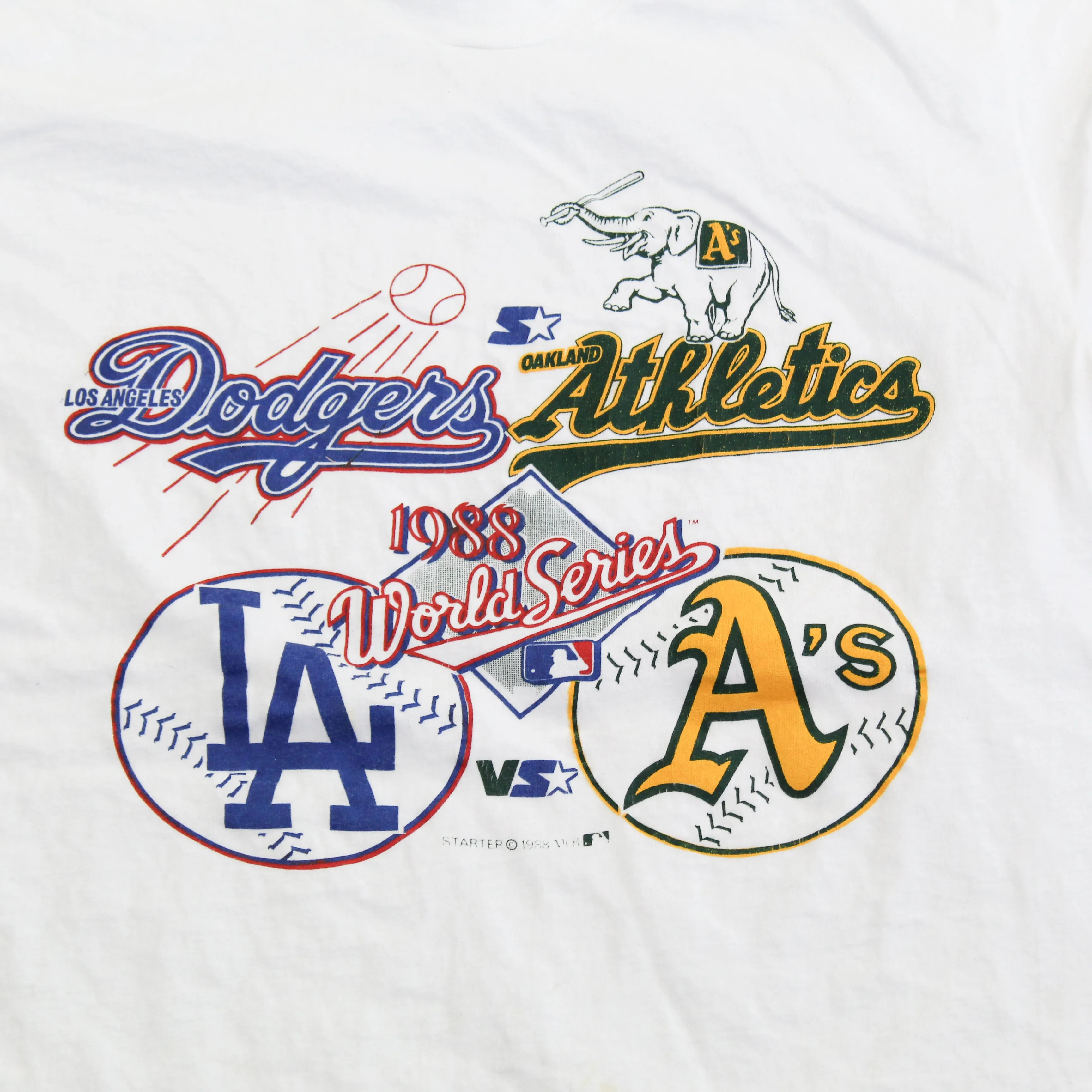 D- Vintage 1988 MLB World Series Dodgers Vs Athletics Starter Single Stitch Tee sold by HG Vintage product image thumbnail 2