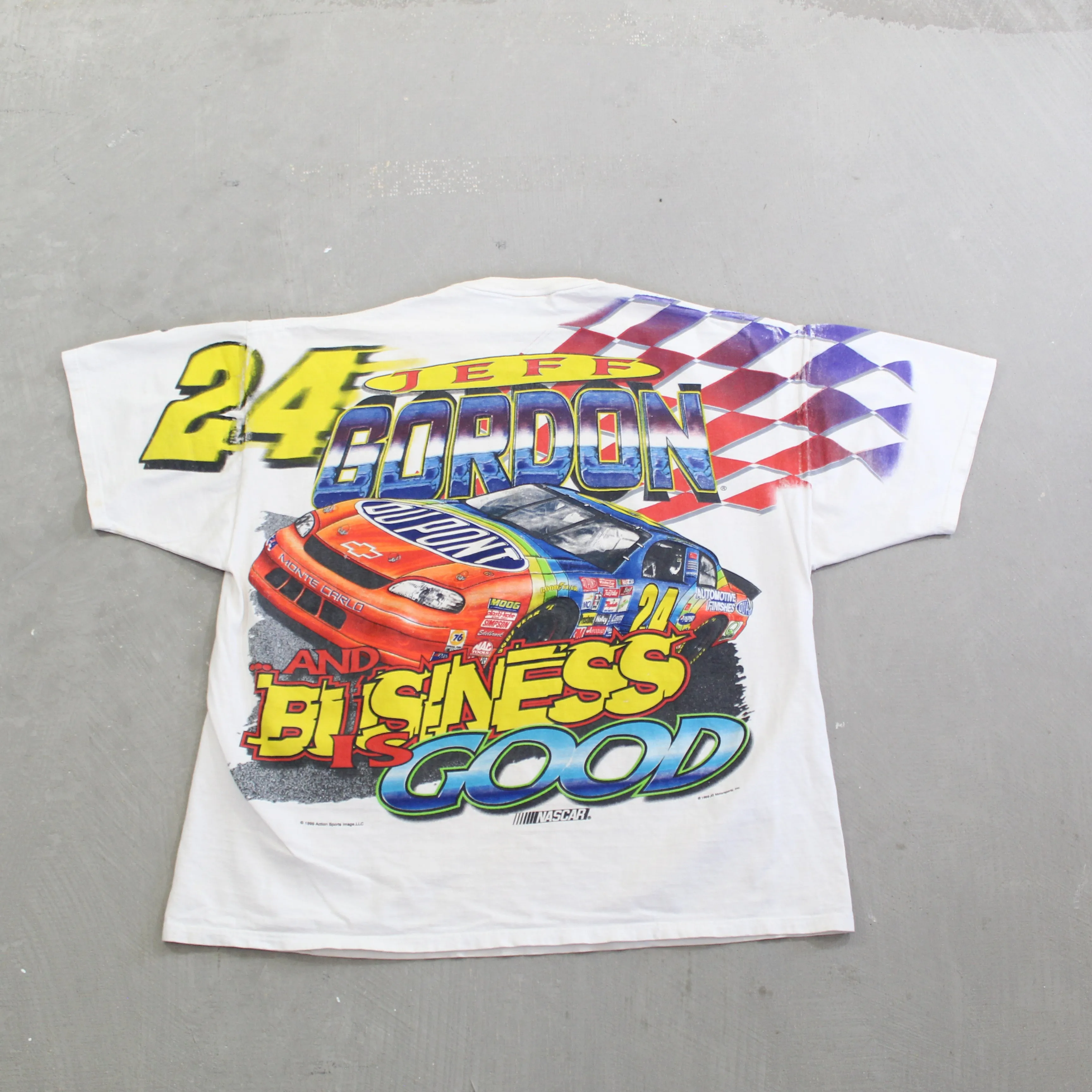 D- Vintage 1999 Nascar Dupont Jeff Gordon #24 Car Full Print Tee sold by HG Vintage product image thumbnail 3