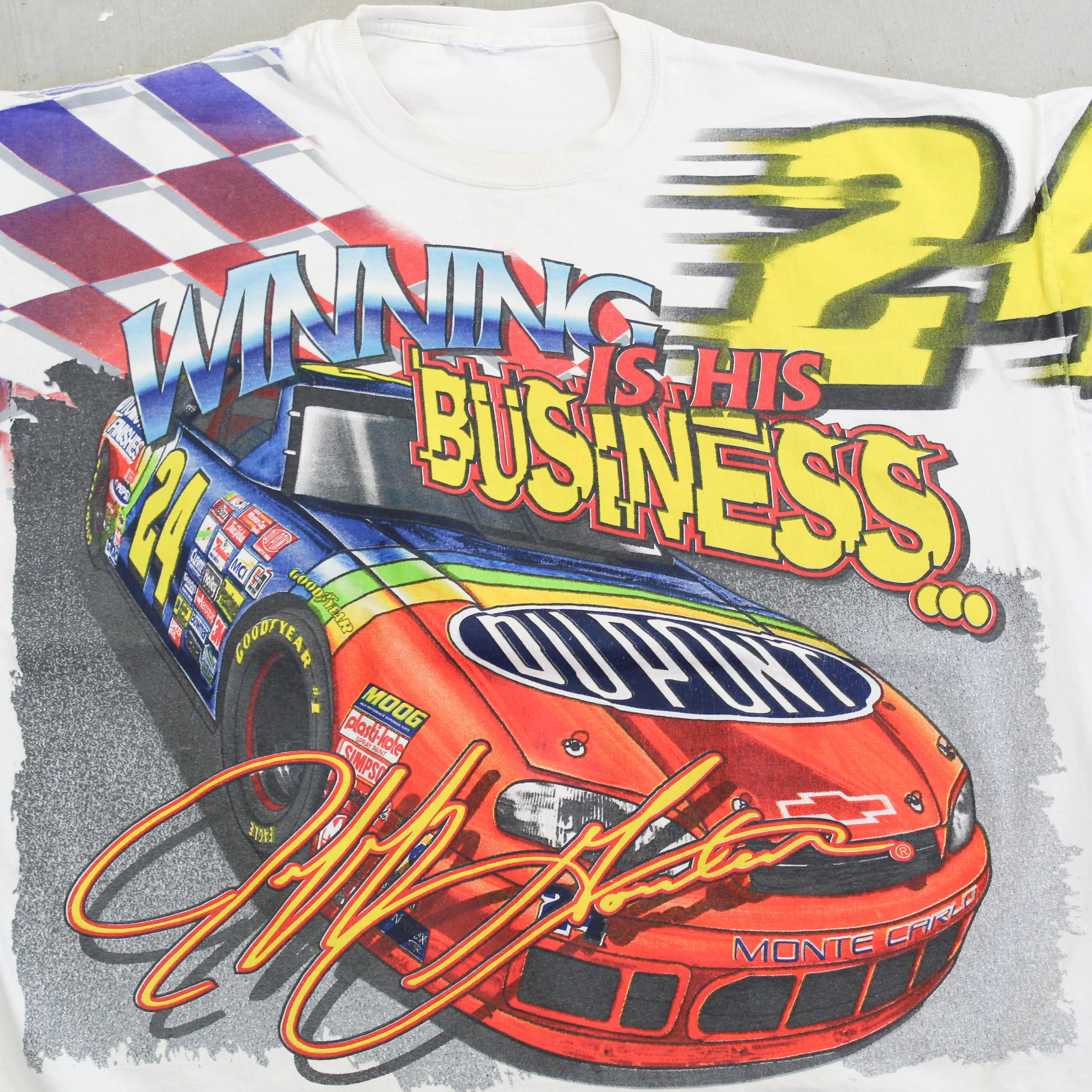 D- Vintage 1999 Nascar Dupont Jeff Gordon #24 Car Full Print Tee sold by HG Vintage product image thumbnail 2