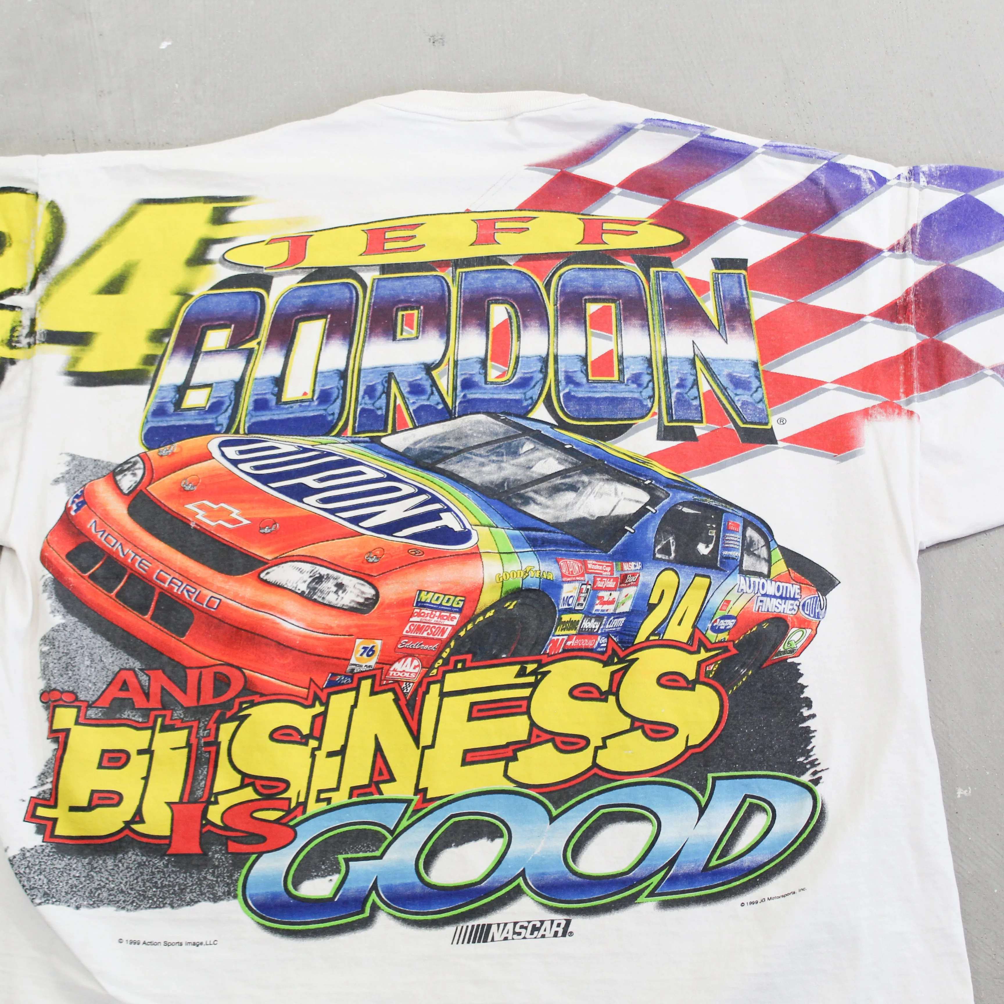 D- Vintage 1999 Nascar Dupont Jeff Gordon #24 Car Full Print Tee sold by HG Vintage product image thumbnail 4