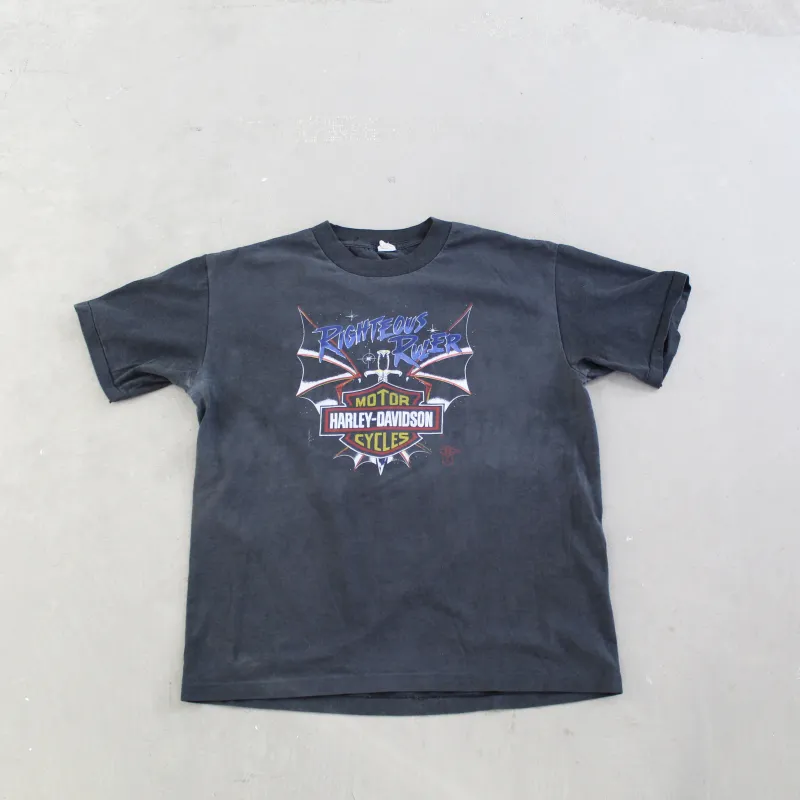 D- Vintage Harley Davidson Righteous Ruler Single Stitch Tee sold by HG Vintage