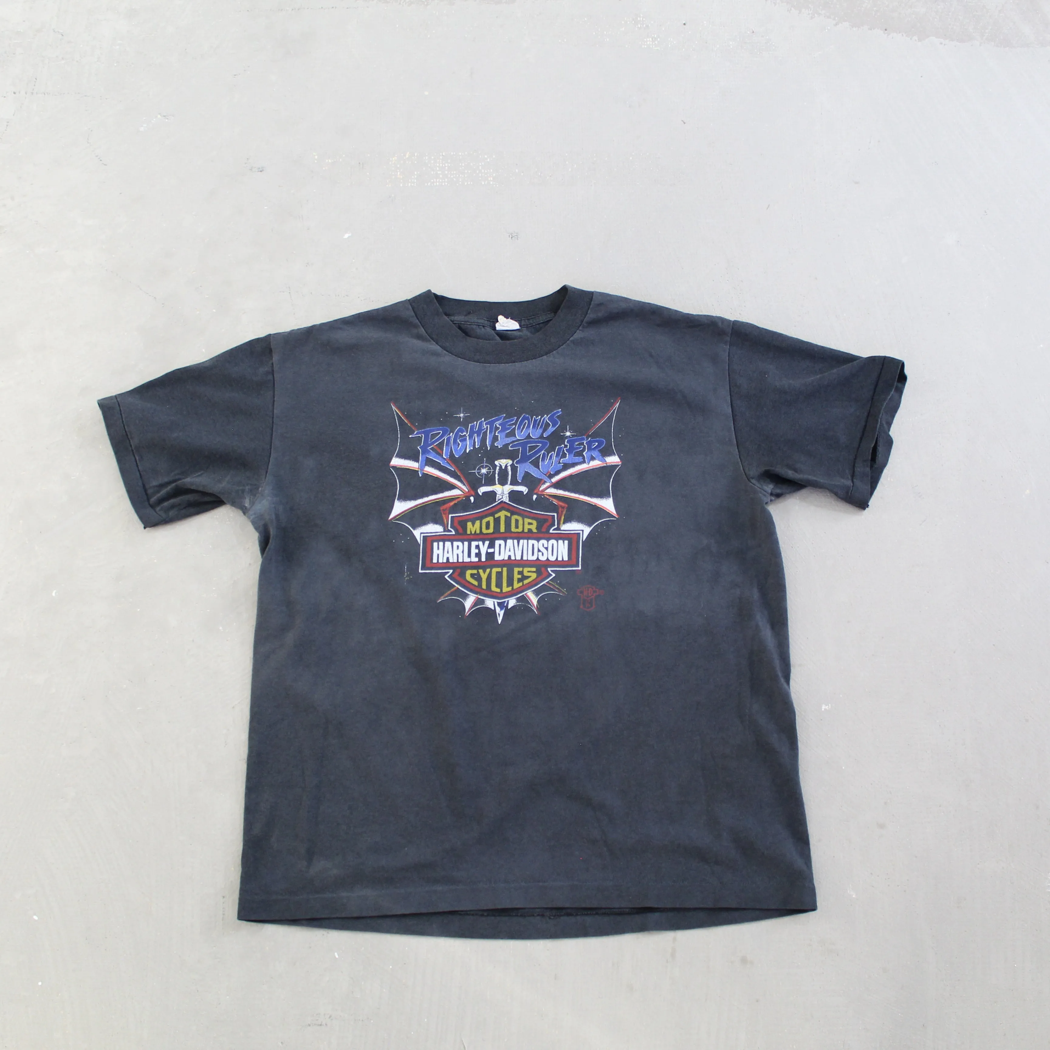 D- Vintage Harley Davidson Righteous Ruler Single Stitch Tee sold by HG Vintage