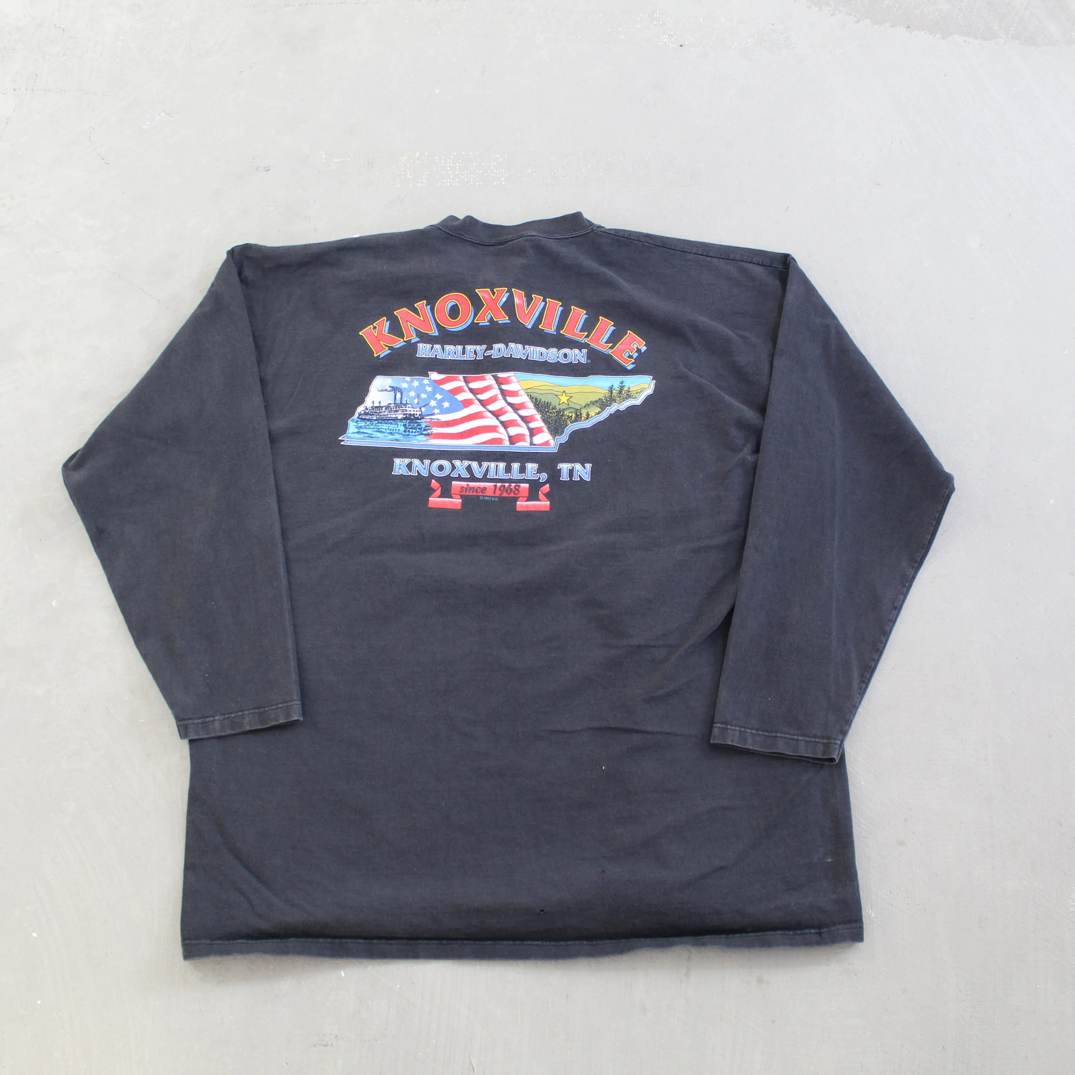 D- Vintage 1996 Harley Davidson Knoxville, TN Henley Long Sleeve Tee sold by HG Vintage product image thumbnail 2