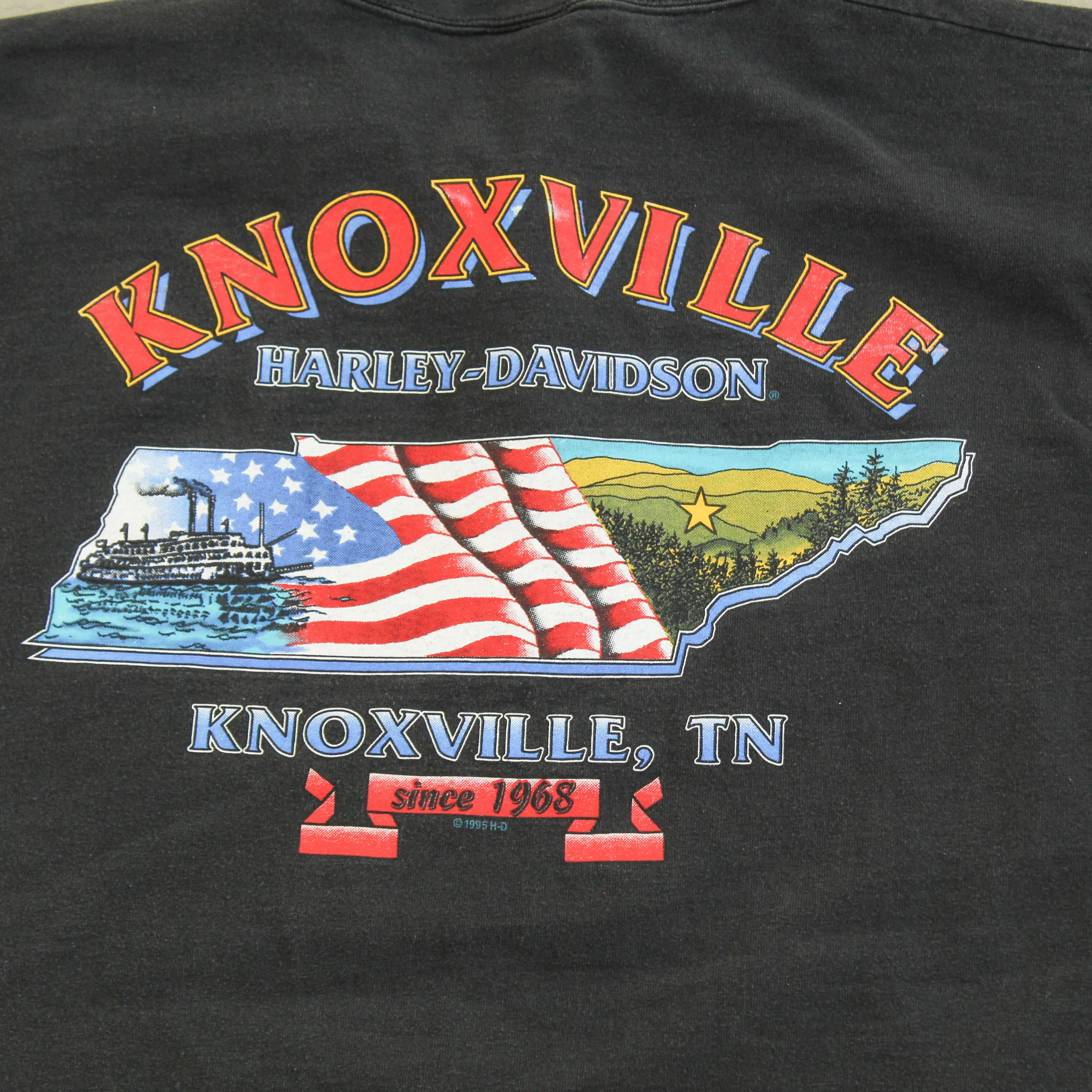 D- Vintage 1996 Harley Davidson Knoxville, TN Henley Long Sleeve Tee sold by HG Vintage product image thumbnail 3