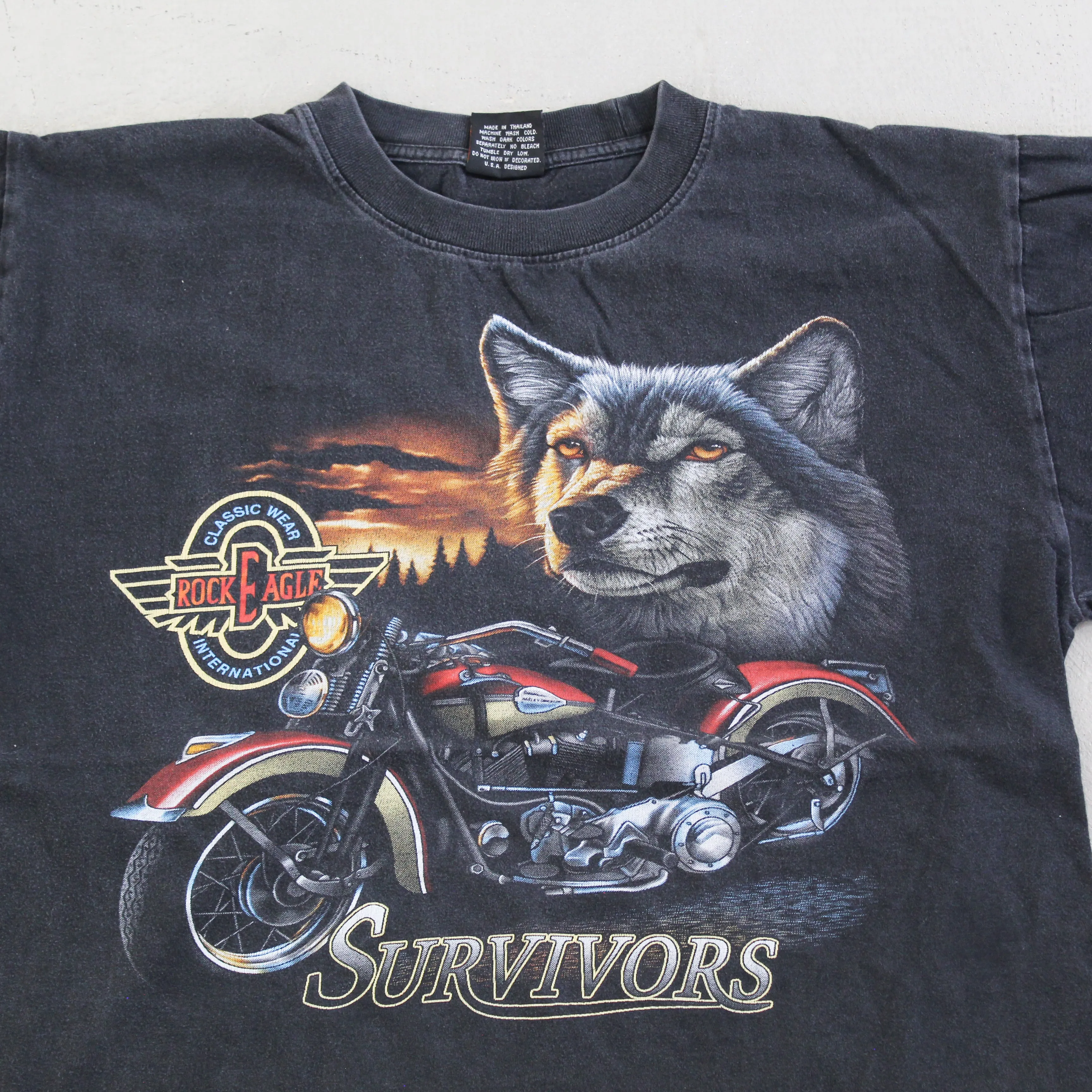 D- Vintage Rock Eagle Classic Wear Survivor Wolf Single Stitch Tee sold by HG Vintage product image thumbnail 2