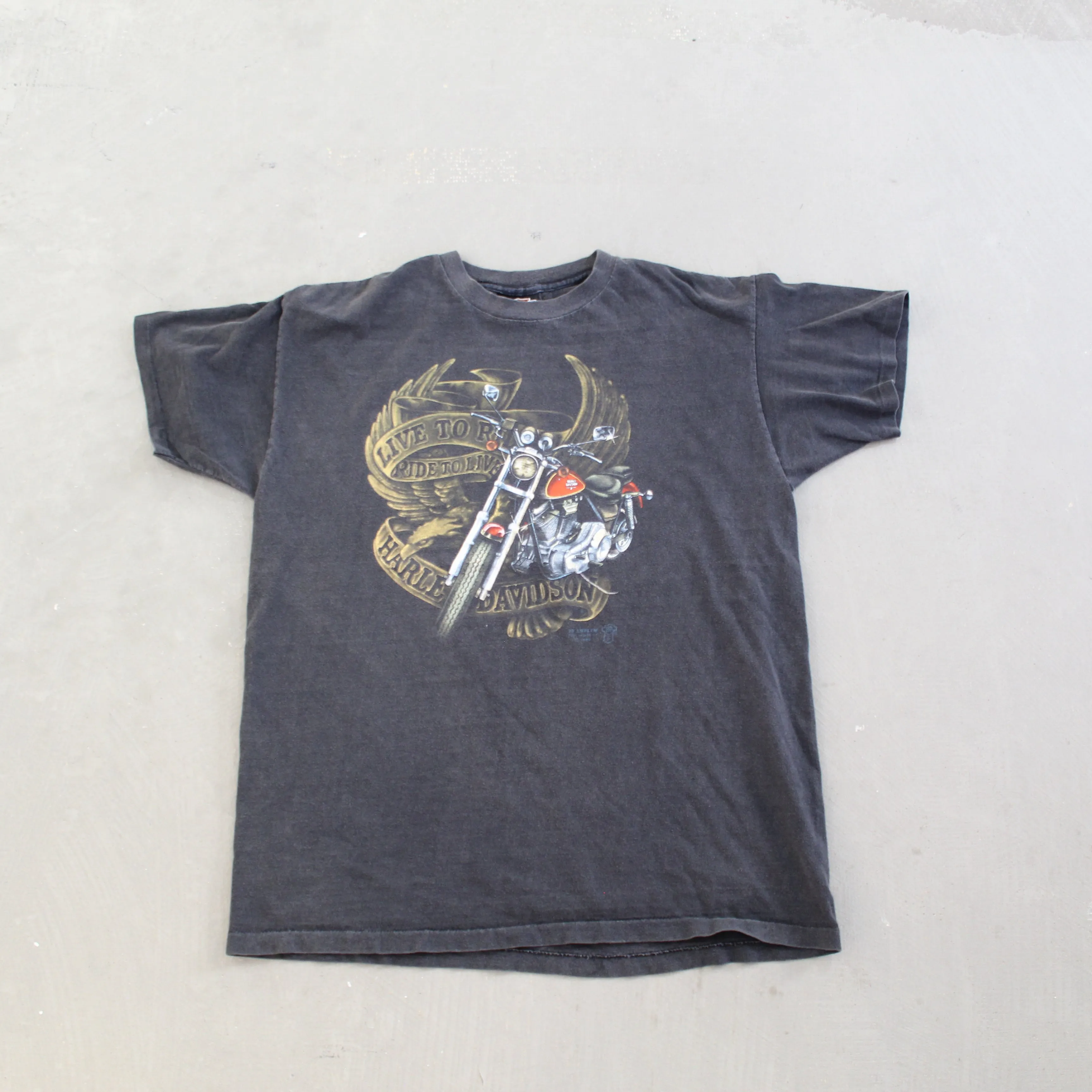 D- Vintage 1989 Harley Davidson 3D Emblem St. Cloud, MN Single Stitch Tee sold by HG Vintage