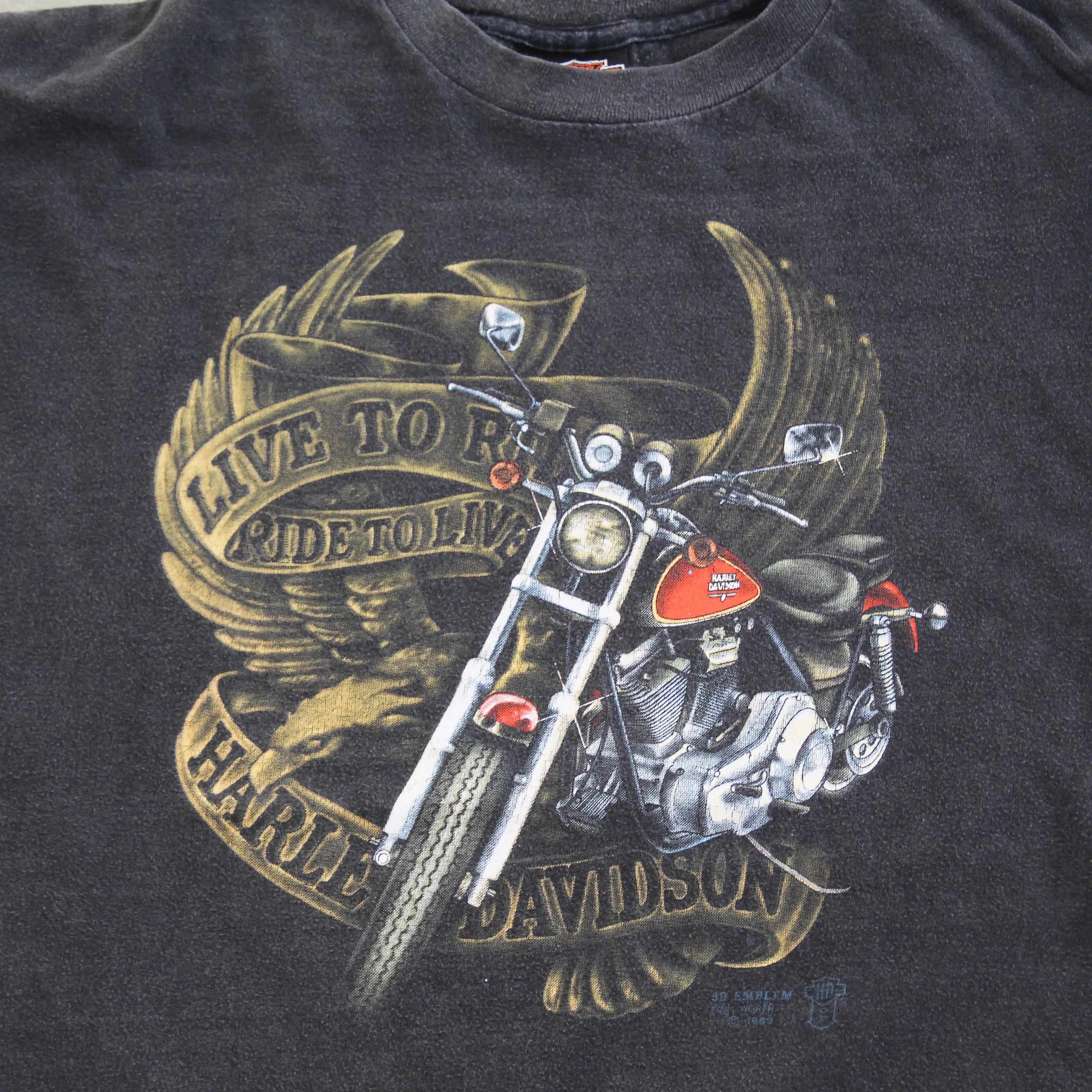 D- Vintage 1989 Harley Davidson 3D Emblem St. Cloud, MN Single Stitch Tee sold by HG Vintage product image thumbnail 2