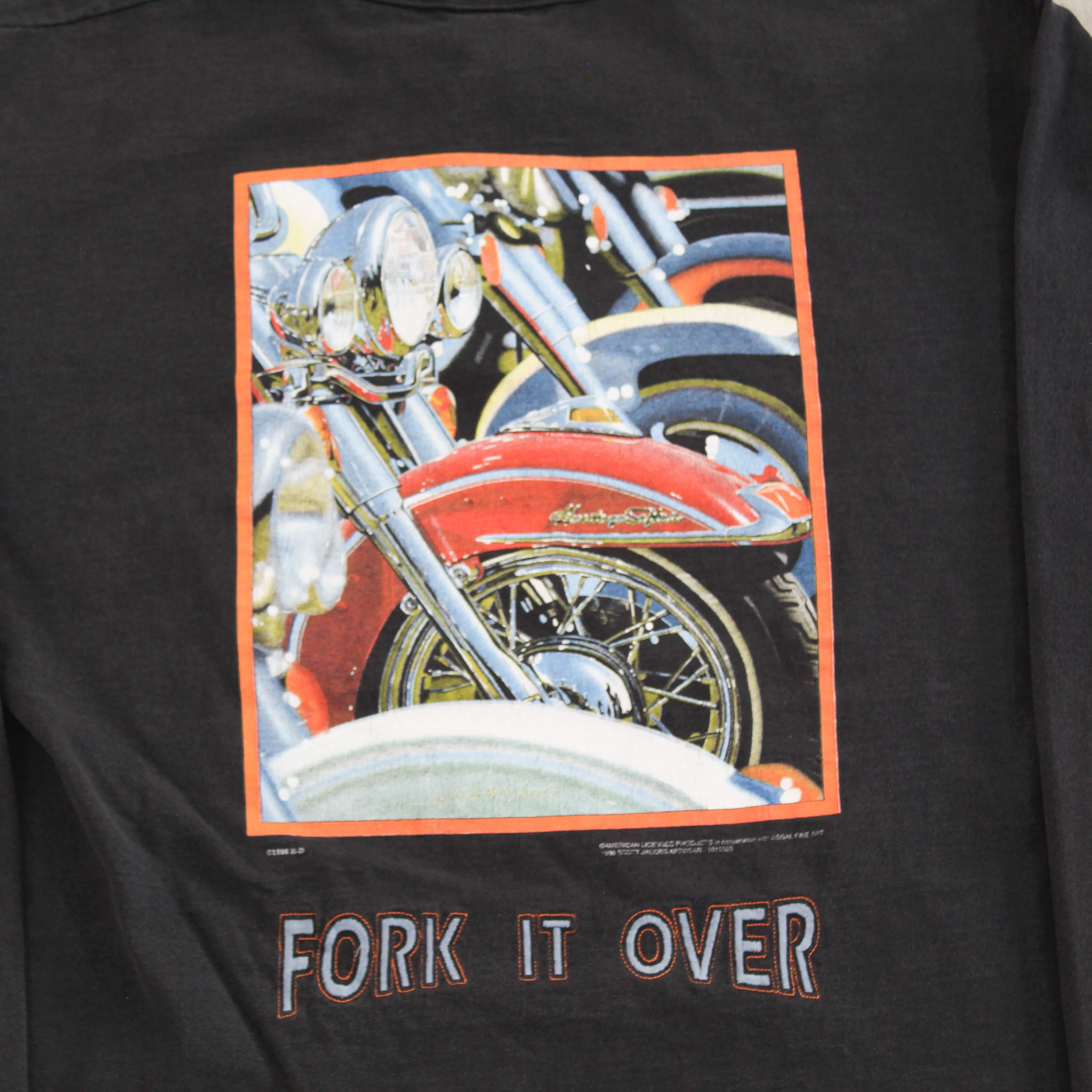 D- Vintage 1996 Harley Davidson Bellevue, WA Henley Long Sleeve sold by HG Vintage product image thumbnail 4