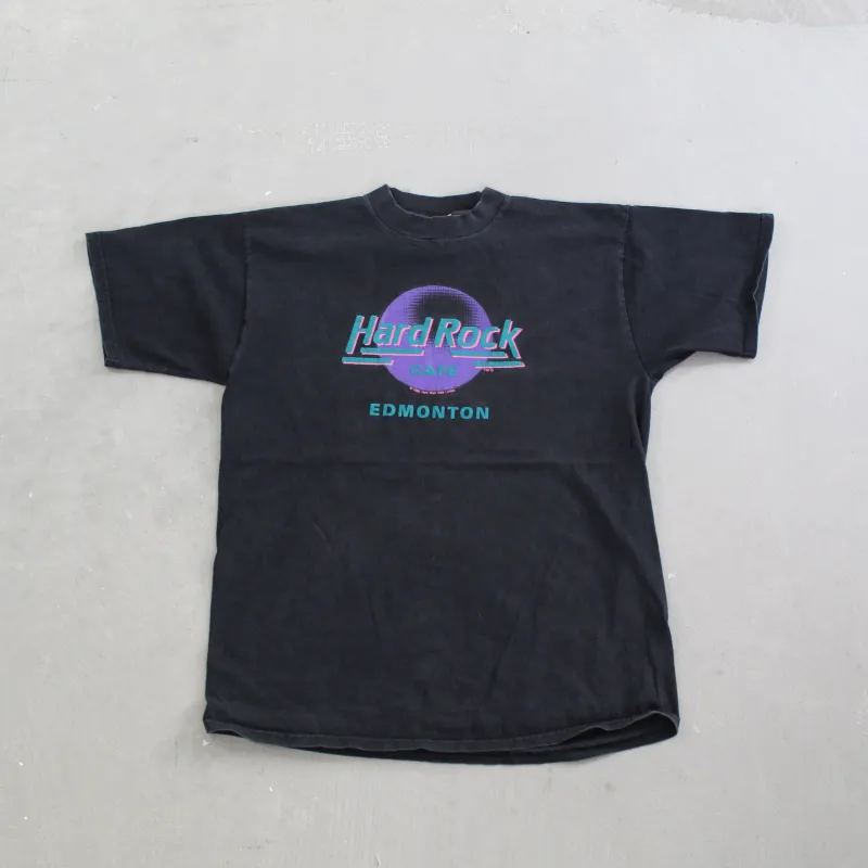 D- Vintage 1989 Hard Rock Cafe Edmonton Logo Tee sold by HG Vintage