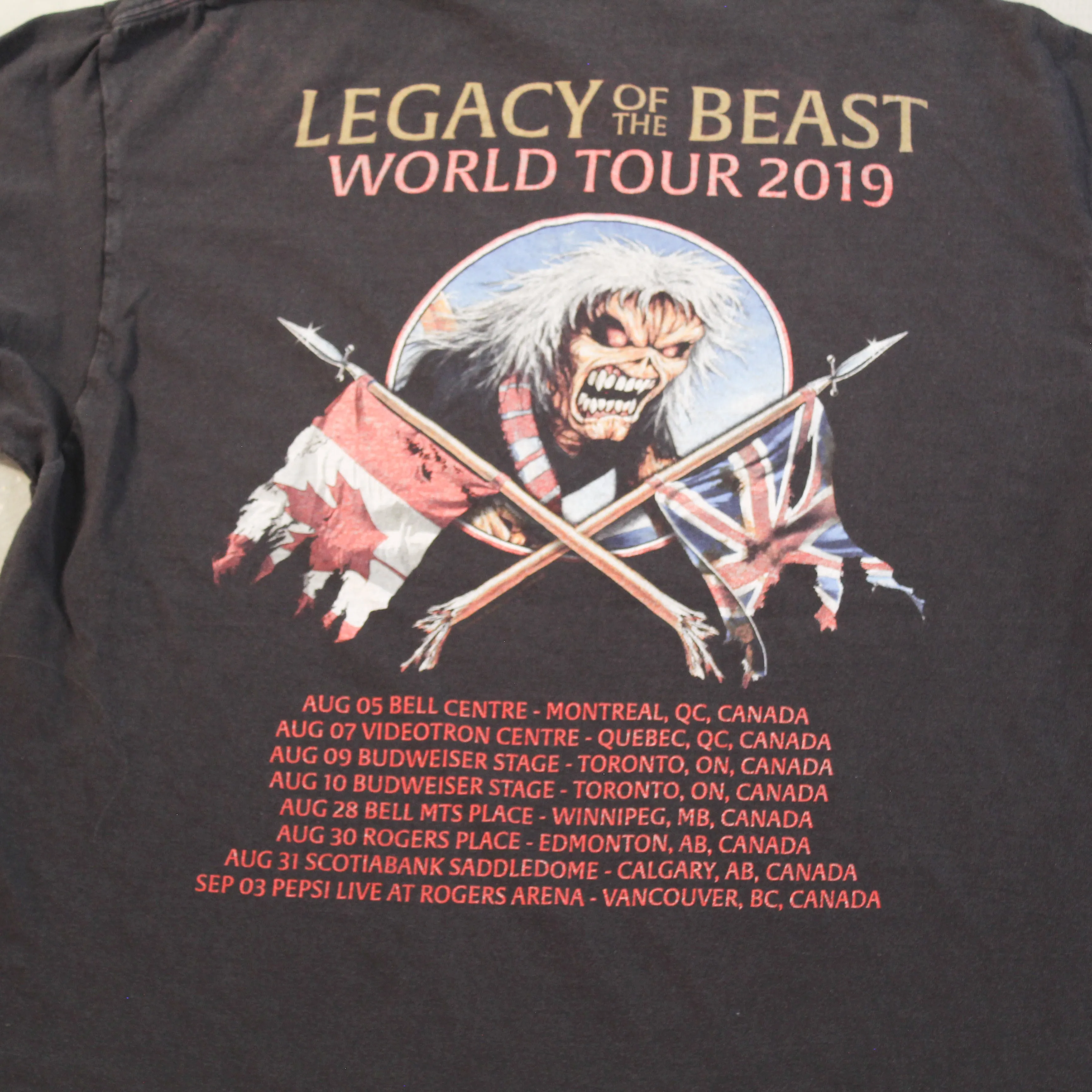 D- 2019 Iron Maiden Legacy Of The Beast Canada Tour Tee sold by HG Vintage product image thumbnail 4