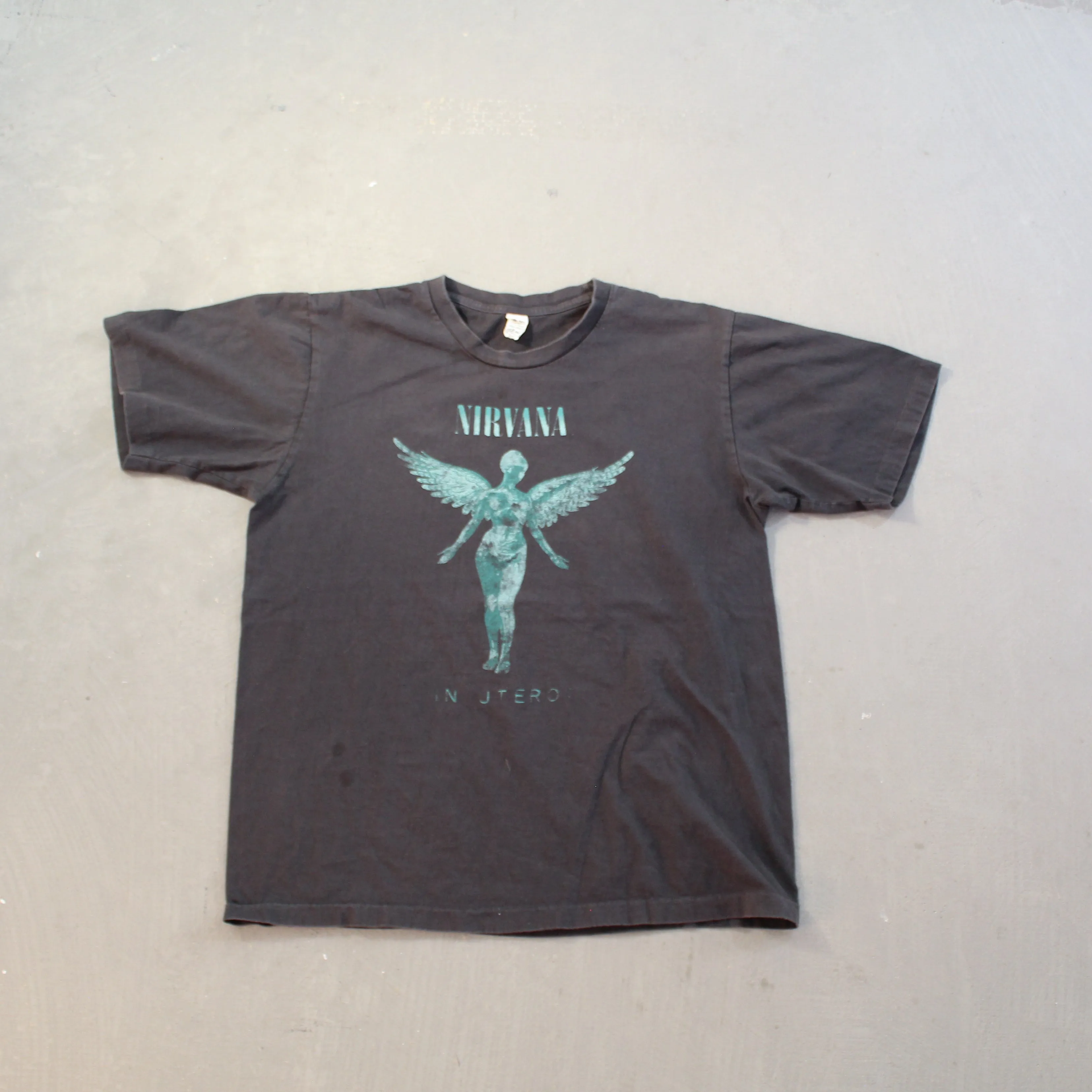 D- Vintage Nirvana In Utero Angel & Script Single Stitch Tee sold by HG Vintage