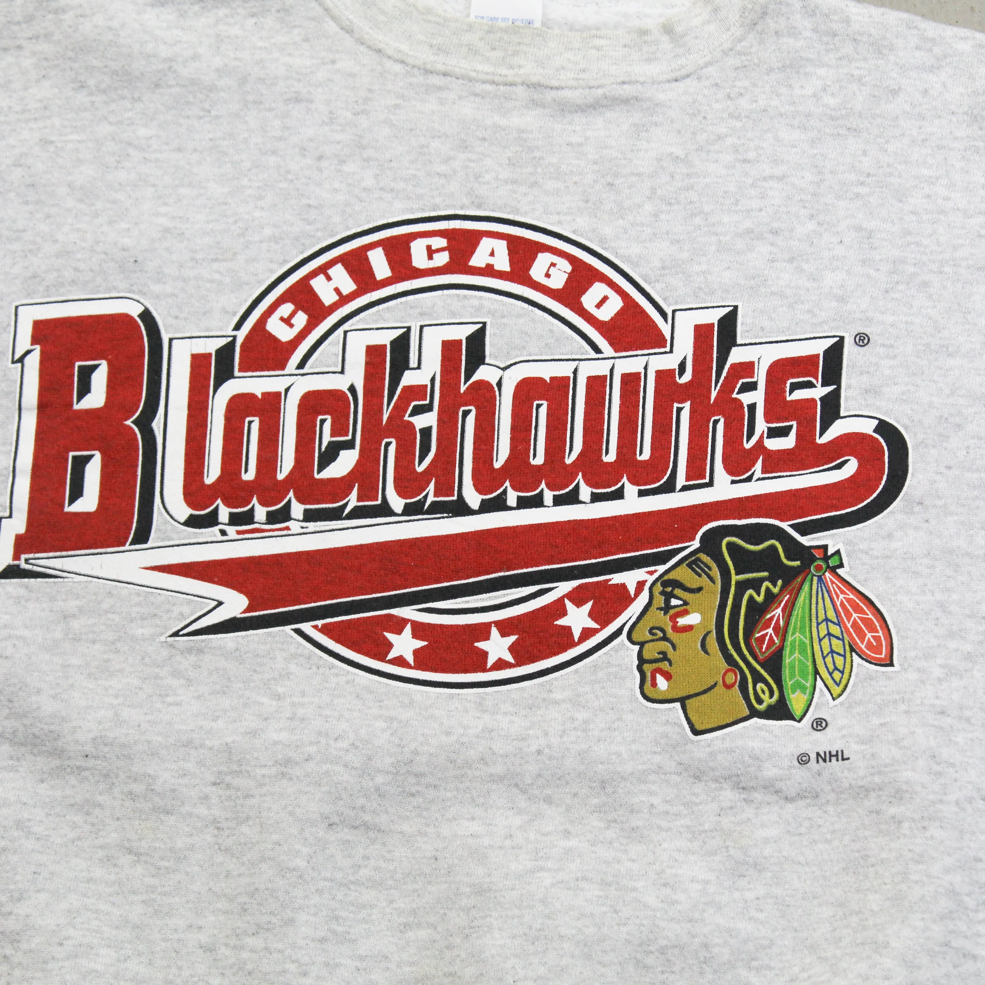 D- Vintage Chicago Blackhawks NHL Logo 7 text & Logo Crewneck sold by HG Vintage product image thumbnail 2