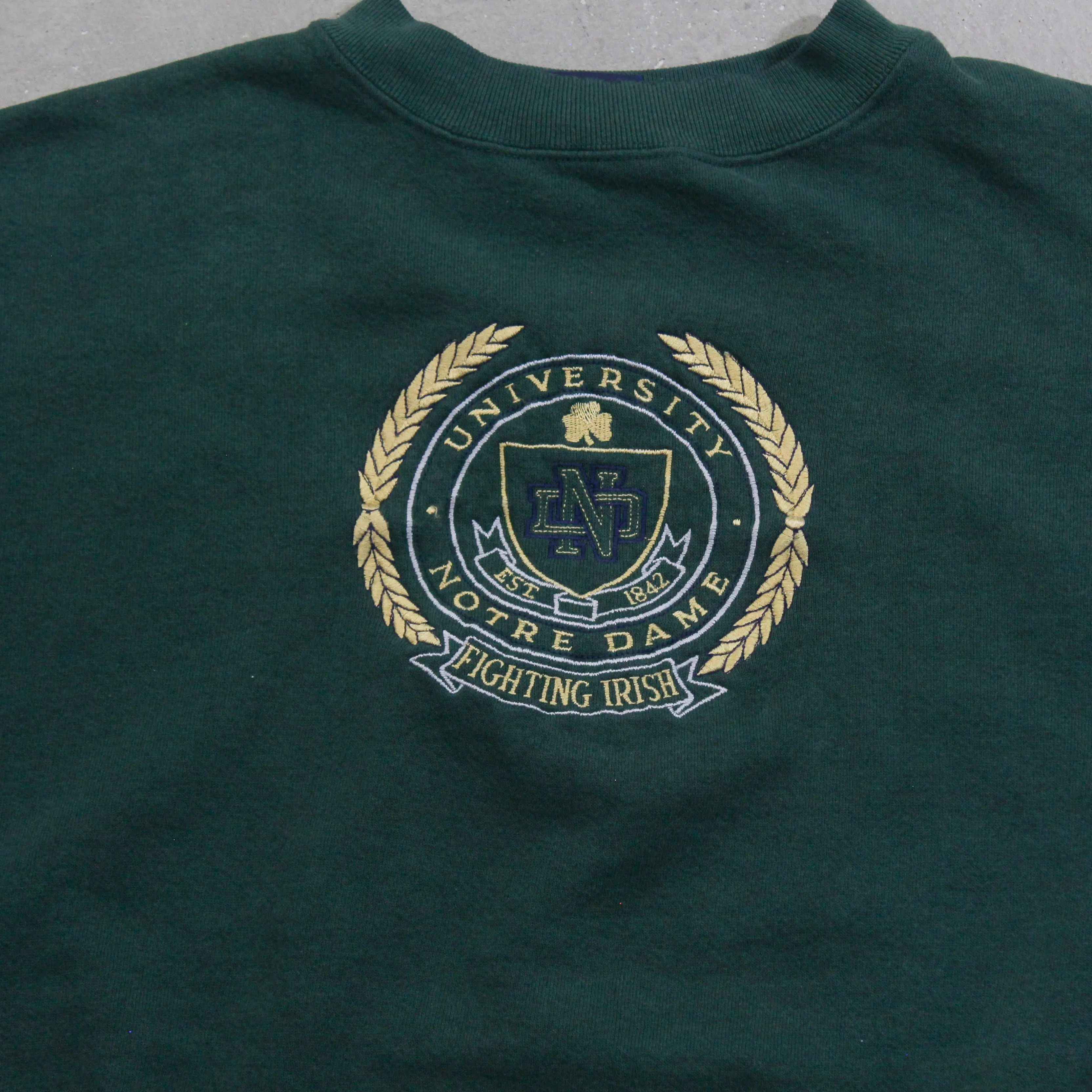 D- Vintage University Of Notre Dame Fighting Irish Embroidered Crest Crewneck sold by HG Vintage product image thumbnail 2