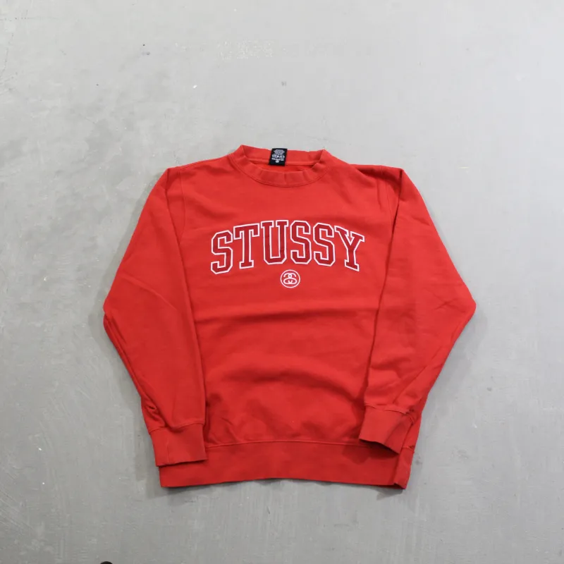 D- Stussy Embroidered Logo & College Font Text Crewneck sold by HG Vintage