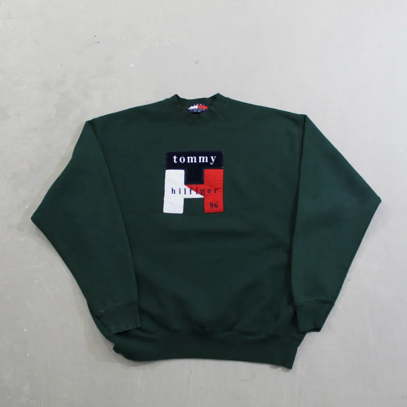 D- Vintage 1996 Tommy Hilfiger Embroidered Logo & Text Crewneck sold by HG Vintage