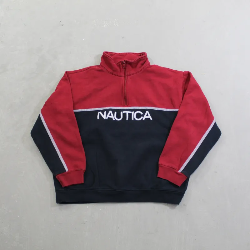 D- Vintage 90s Nautica Embroidered Text Quarter Zip Crewneck sold by HG Vintage