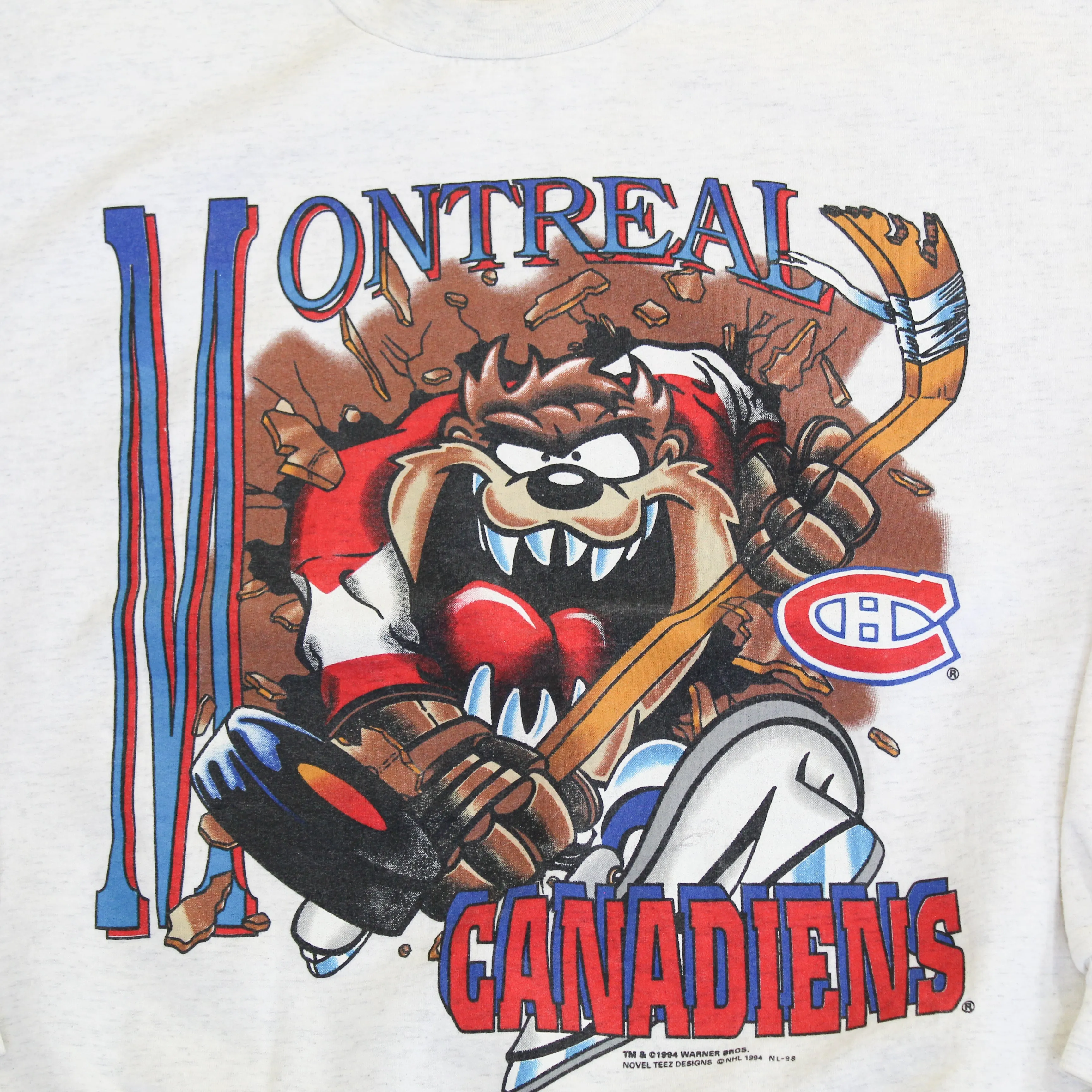 D- Vintage 1994 Montreal Canadiens NHL Looney Tunes Tazmanian Devil Crewneck sold by HG Vintage product image thumbnail 2