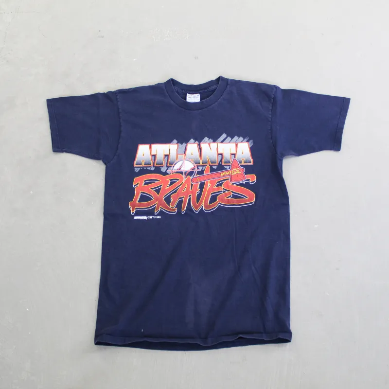 D- Vintage 1993 Atlanta Braves MLB Trench Canada Text Tee sold by HG Vintage