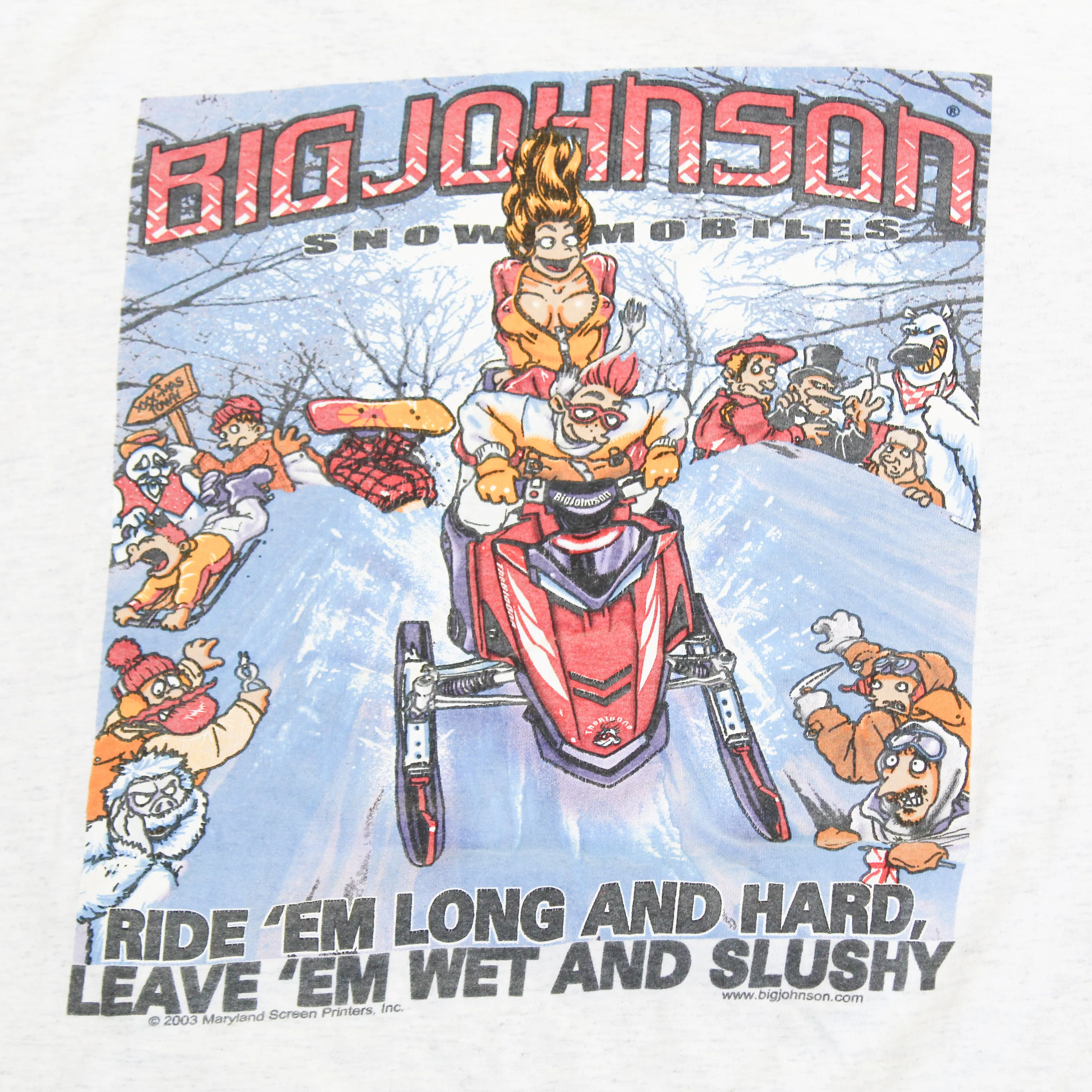 D- Vintage 2003 Big Johnson Snow Mobiles Graphic Single Stitch Tee sold by HG Vintage product image thumbnail 4