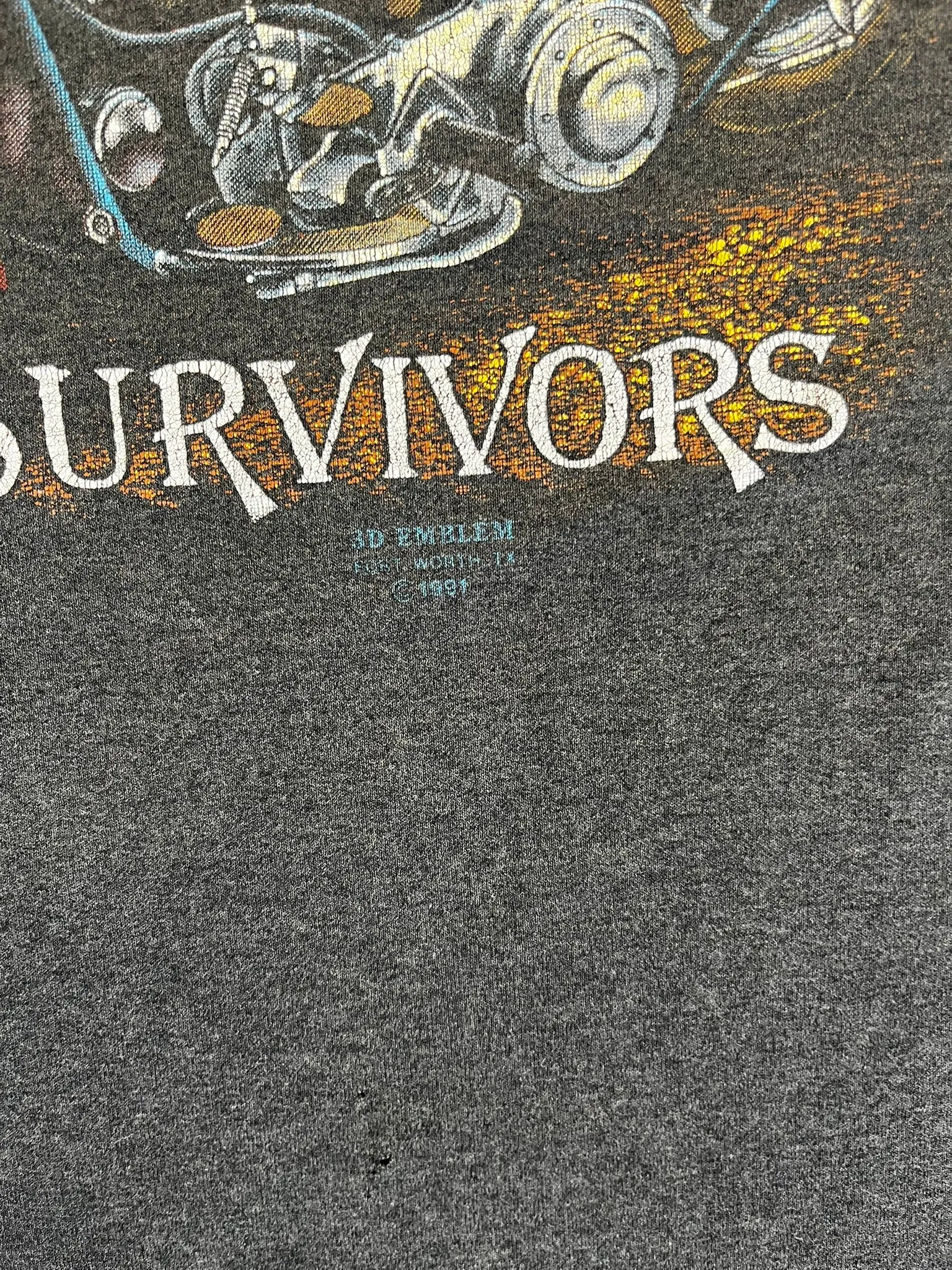 D- Vintage 1991 3D Emblem Harley Davidson Honolulu Survivor Wolf Single Stitch Tee sold by HG Vintage product image thumbnail 5