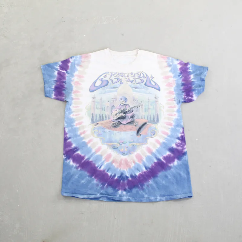 D- Vintage 2001 Grateful Dead Liquid Blue Taj Mahal & Skeleton Tie Dye Tee sold by HG Vintage