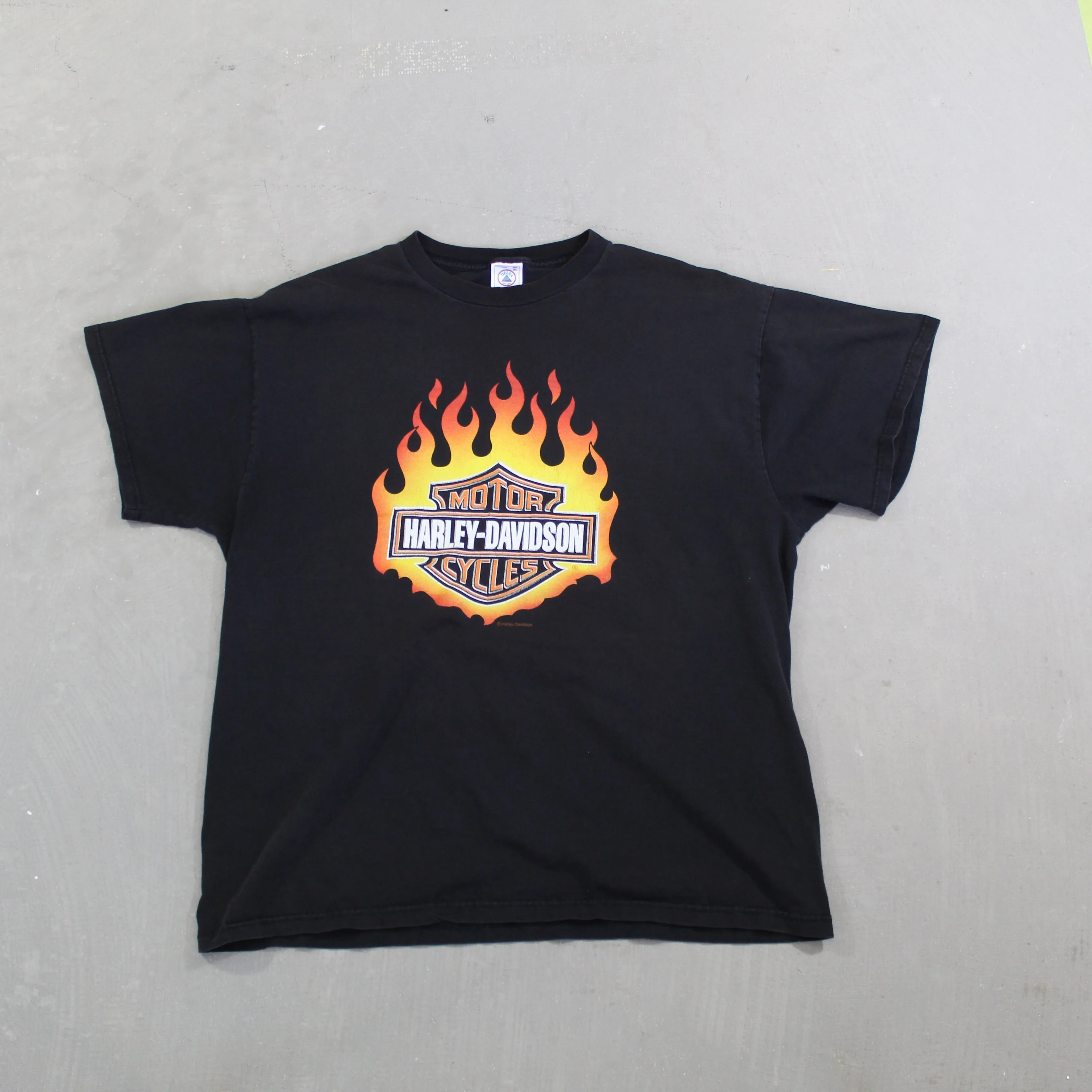 D- Vintage Harley Davidson Logo & Flames Graphic Tee sold by HG Vintage