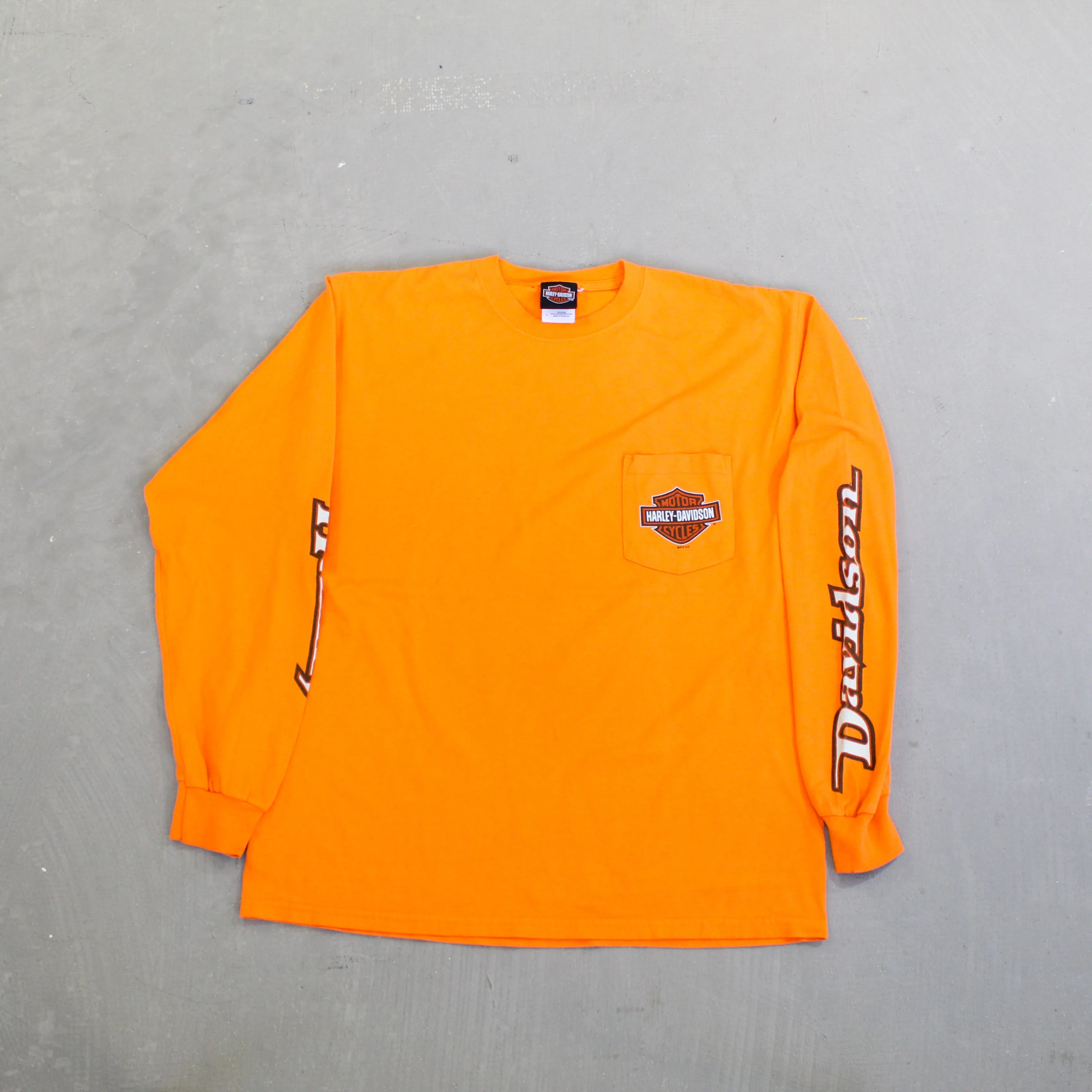 D- 2012 Harley Davidson Portsmouth, VA Text Long Sleeve Tee sold by HG Vintage